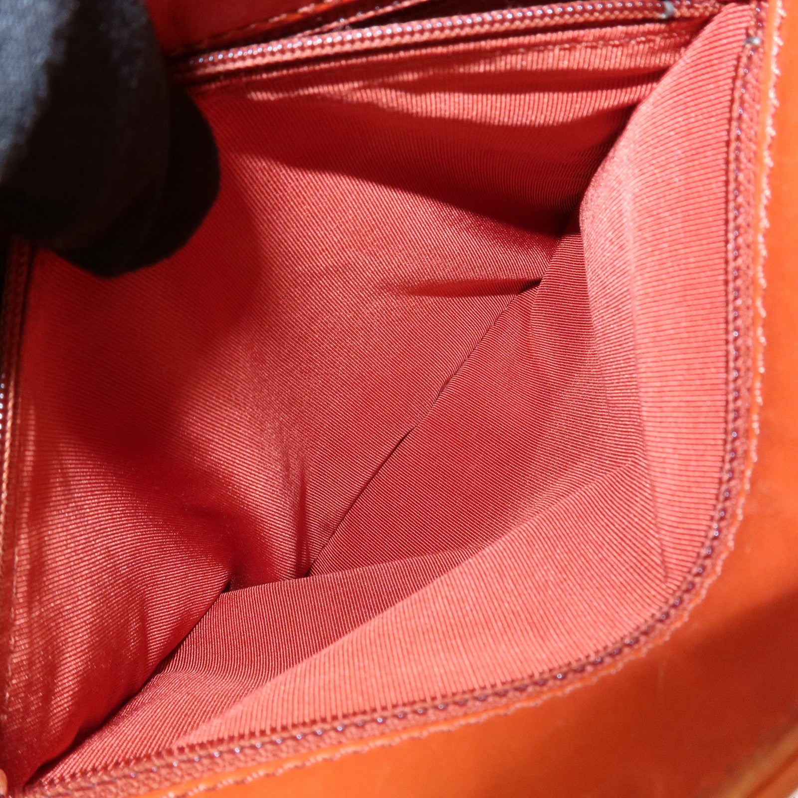 CHANEL COCO Mark Lamb Skin Shoulder Bag Orange