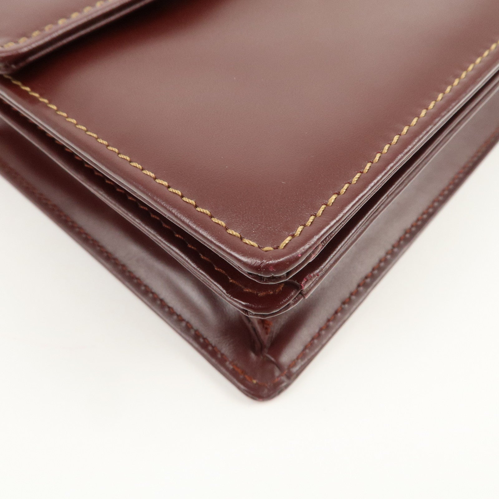 Cartier Must de Cartier Leather Shoulder Bag Hand Bag Bordeaux