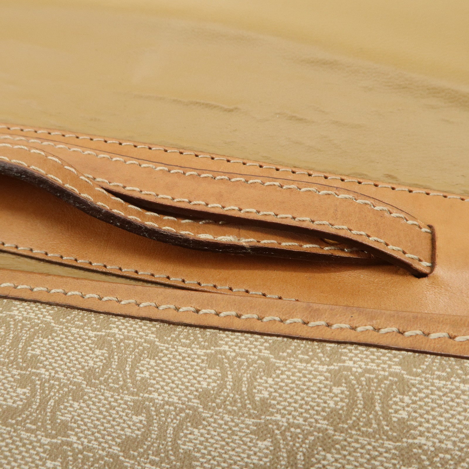 CELINE Macadam PVC Leather 2Way Bag Shoulder Bag Beige