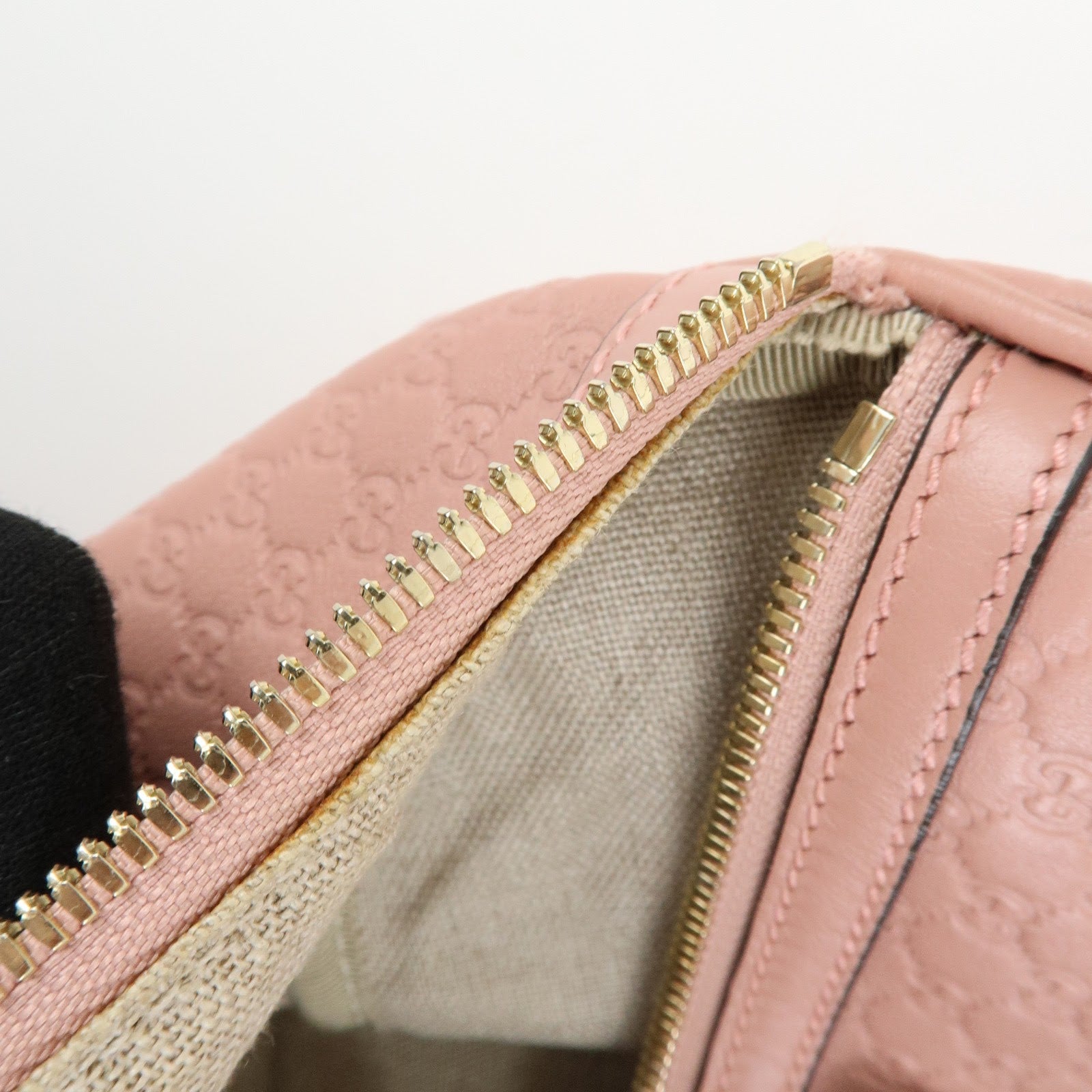 GUCCI Micro Guccissima 2Way Boston Hand Shoulder Bag Pink 449646