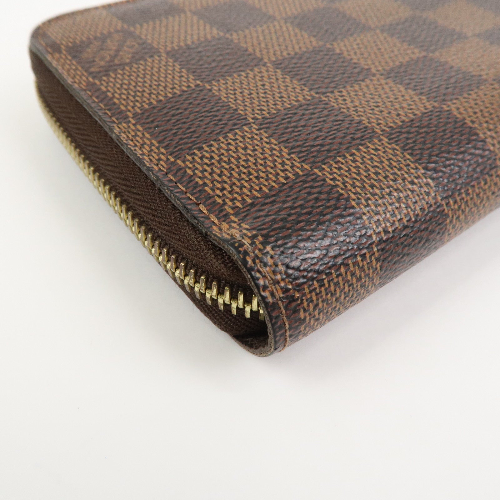 Louis Vuitton Damier Canvas Zippy Wallet Old Style Brown N60015