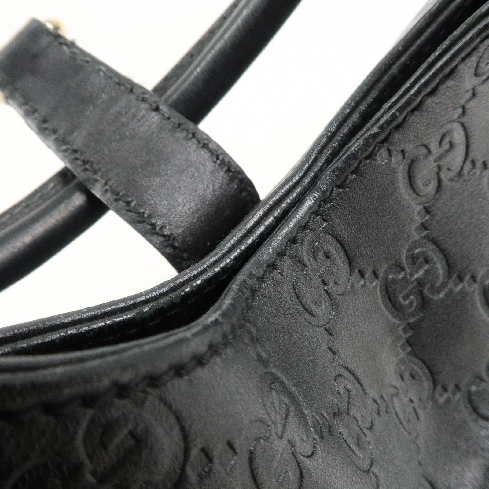 GUCCI New Jackie Guccissima Shoulder Bag Hand Bag Black 145819