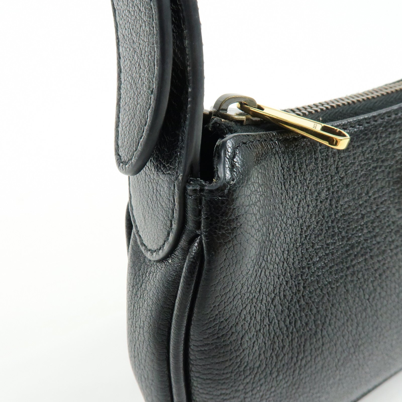 GUCCI GG Marmont Leather Small Hand Bag Black 139076