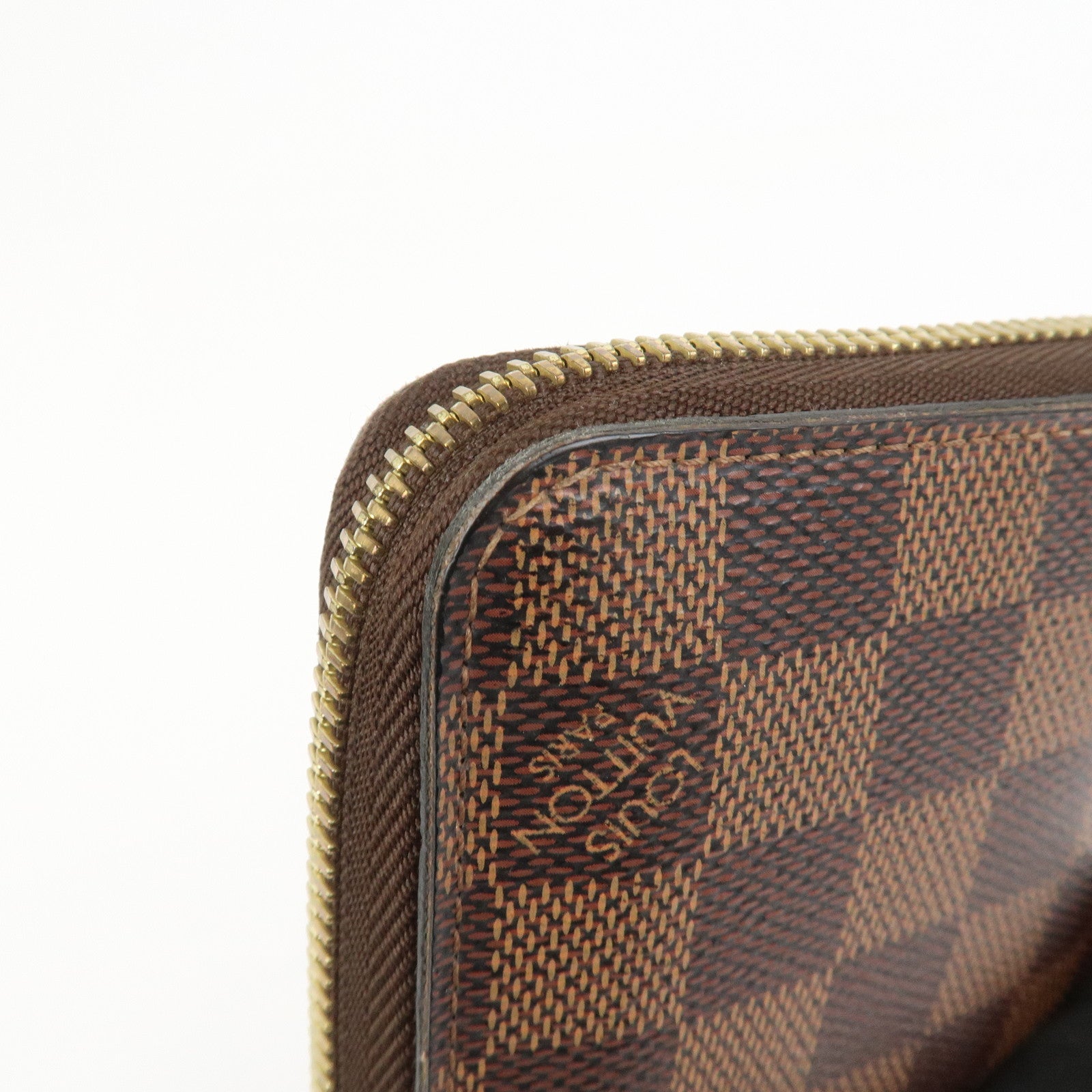 Louis Vuitton Damier Canvas Zippy Wallet Old Style Brown N60015