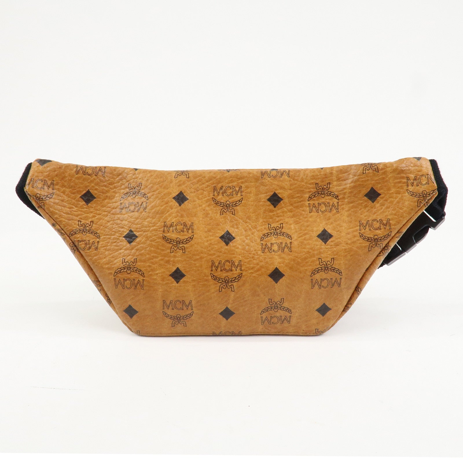 MCM Visetos Leather Waist Bag Waist Pouch Crossbody Bag Brown
