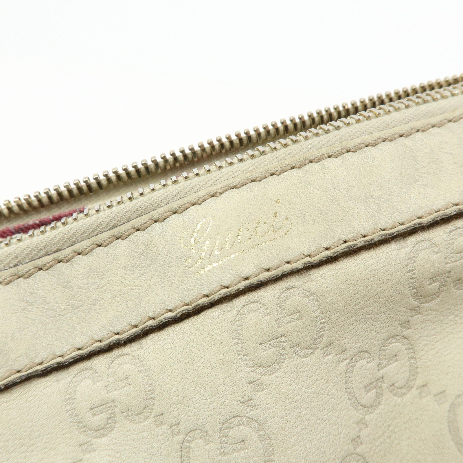 GUCCI Abbey GG Canvas Tote Bag Shoulder Bag White 141470