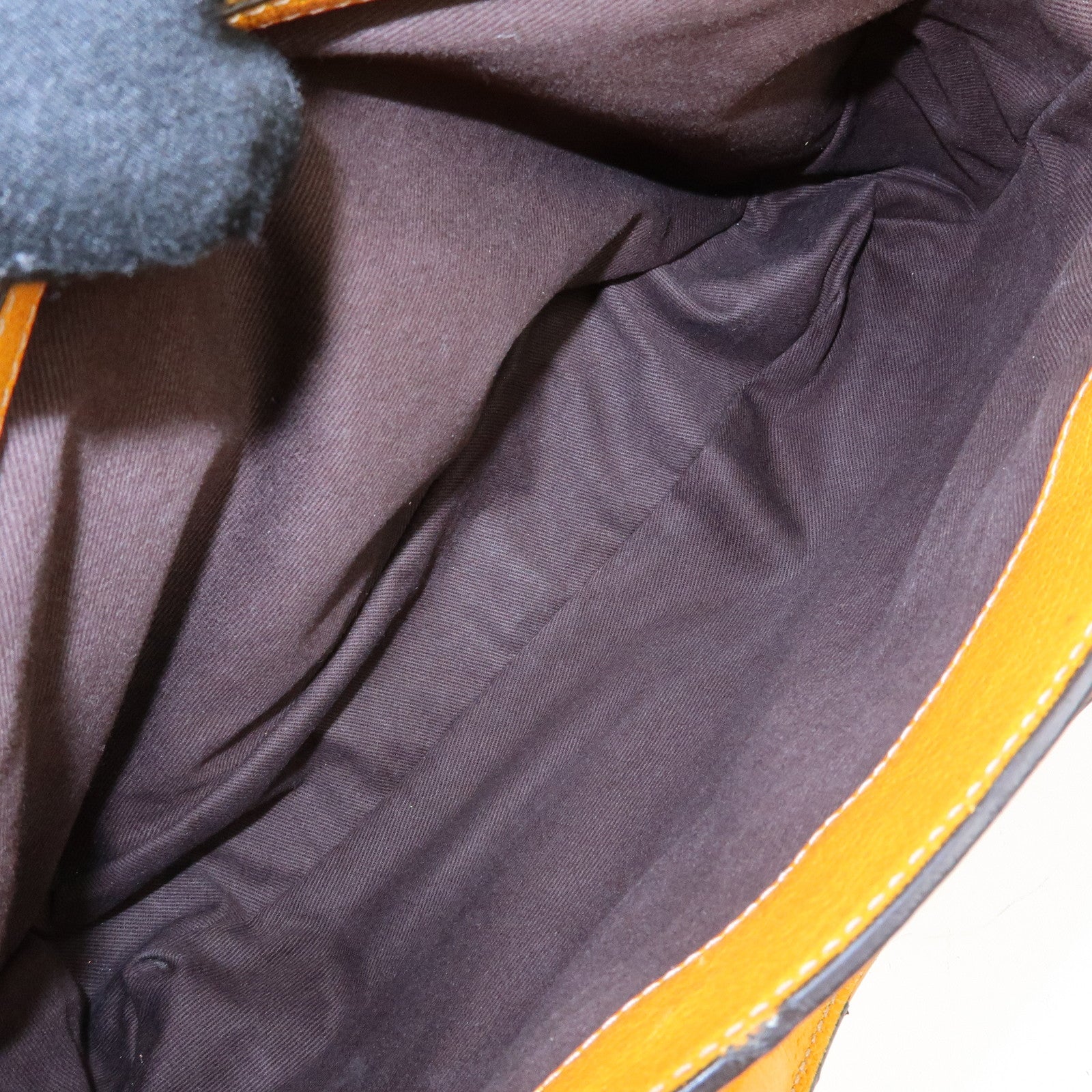 CELINE Leather Canvas Boogie Bag Hand Bag Yellow Gray