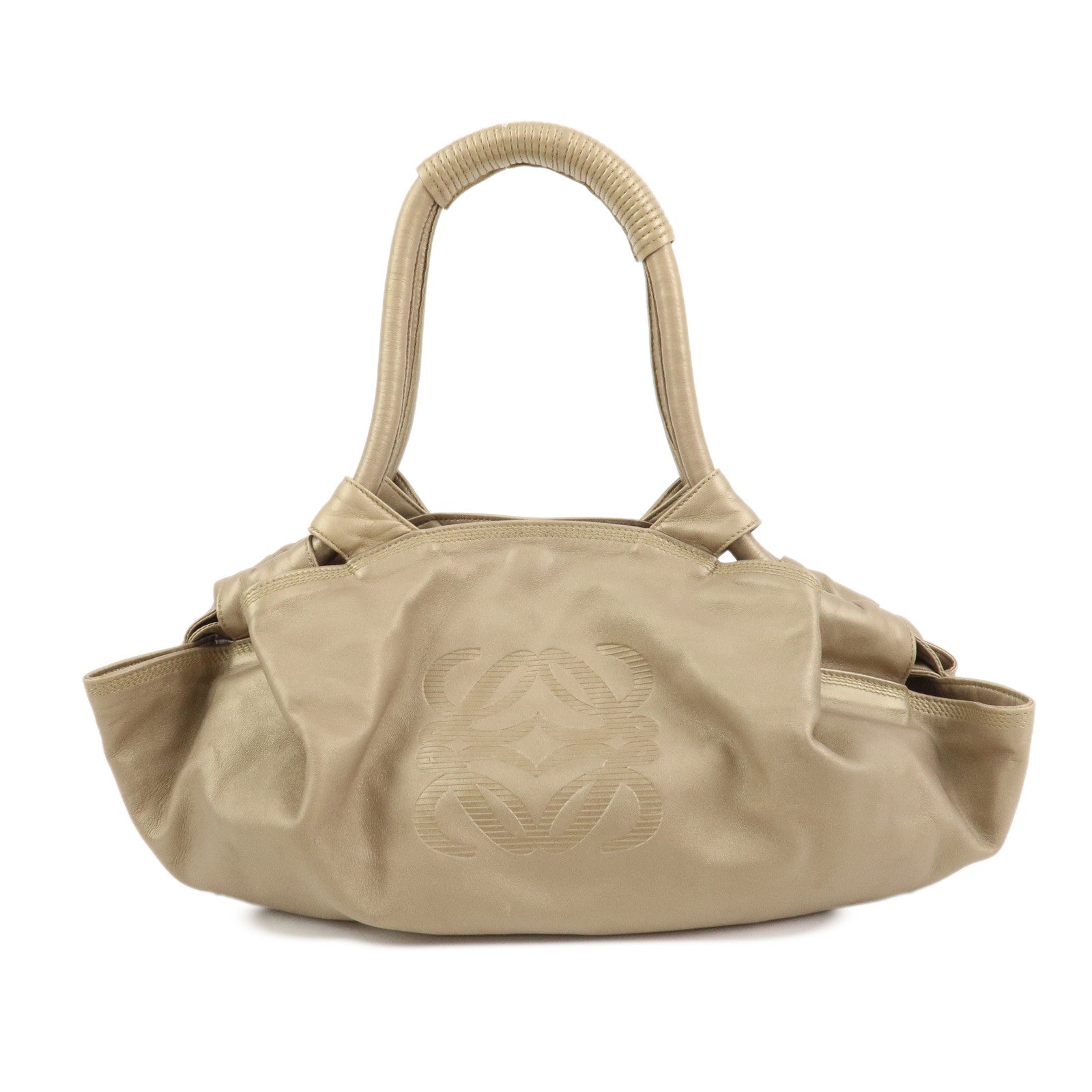 LOEWE Anagram Nappa Aire Leather Hand Bag Shoulder Bag Gold