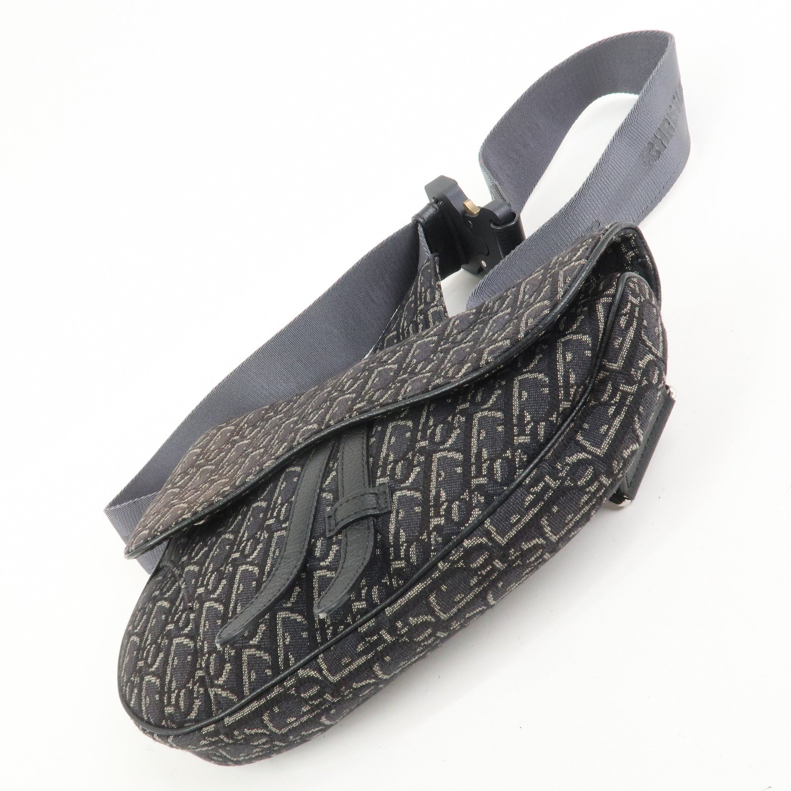 Christian Dior Oblique Saddle Jacquard Canvas Leather Waist Bag