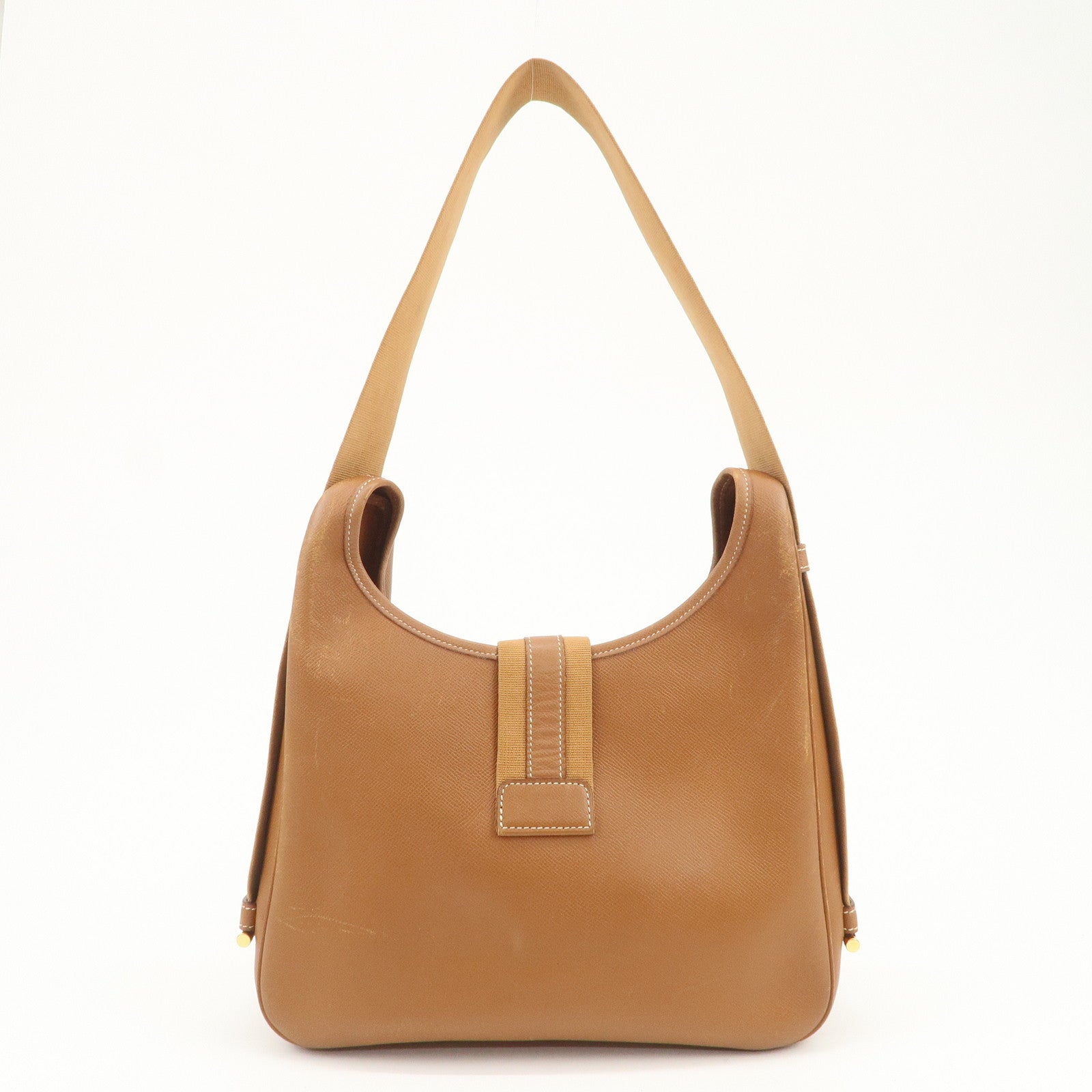 HERMES Sac Courchevel Leather Shoulder Bag A Stamped Gold