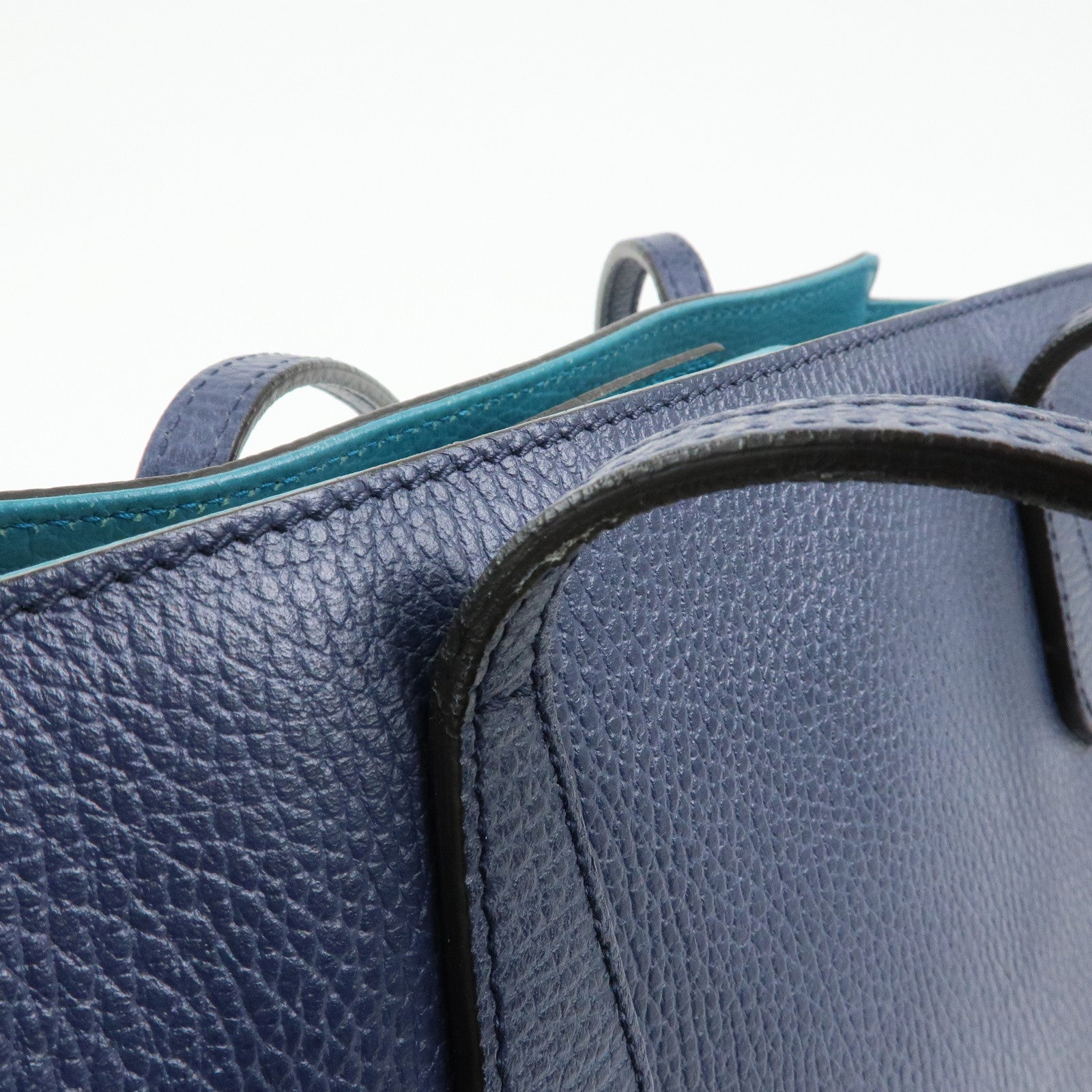 GUCCI Swing Leather Tote Bag Shoulder Bag Navy 354408