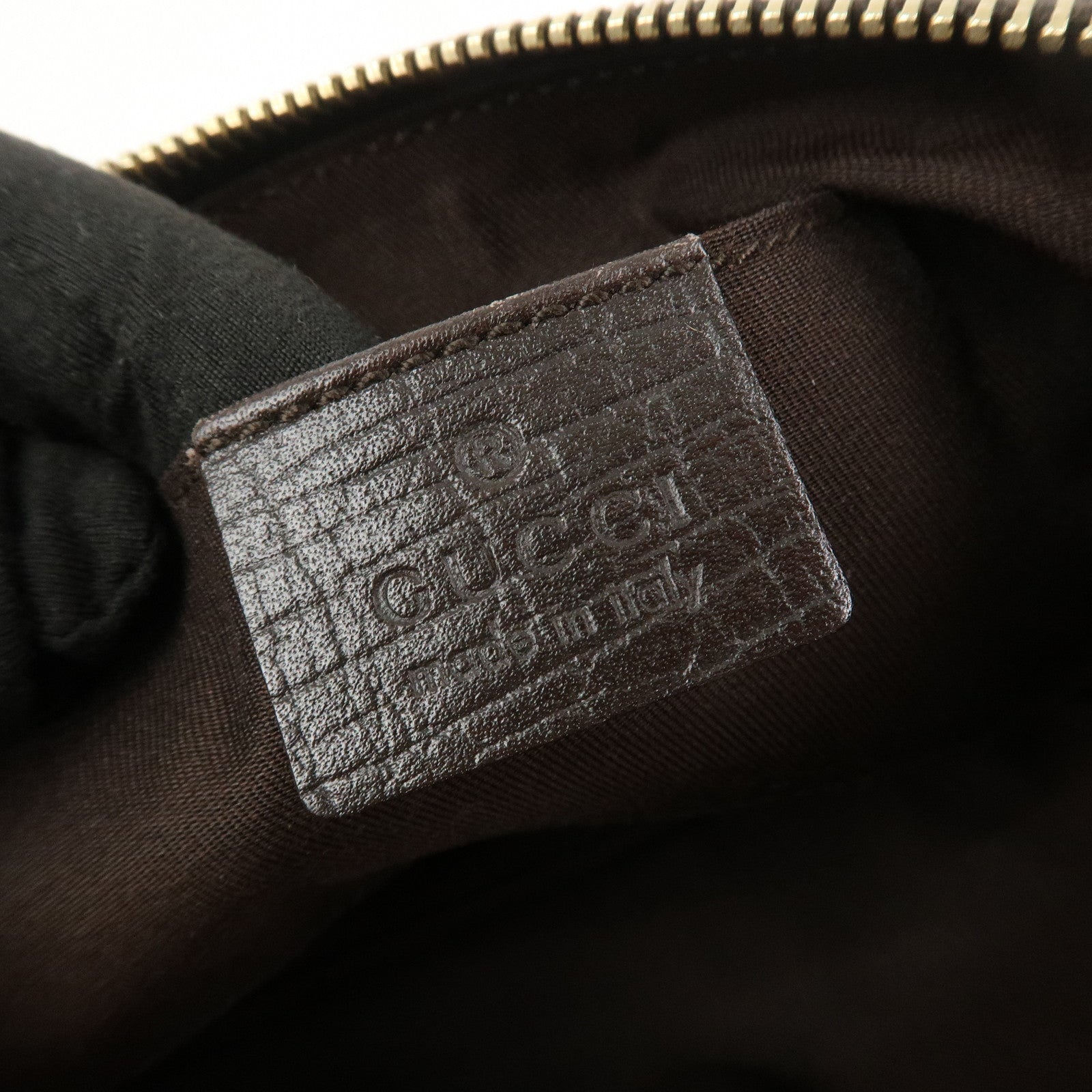 GUCCI Sherry GG Canvas Leather Pouch Cosmetic Pouch Brown 152507