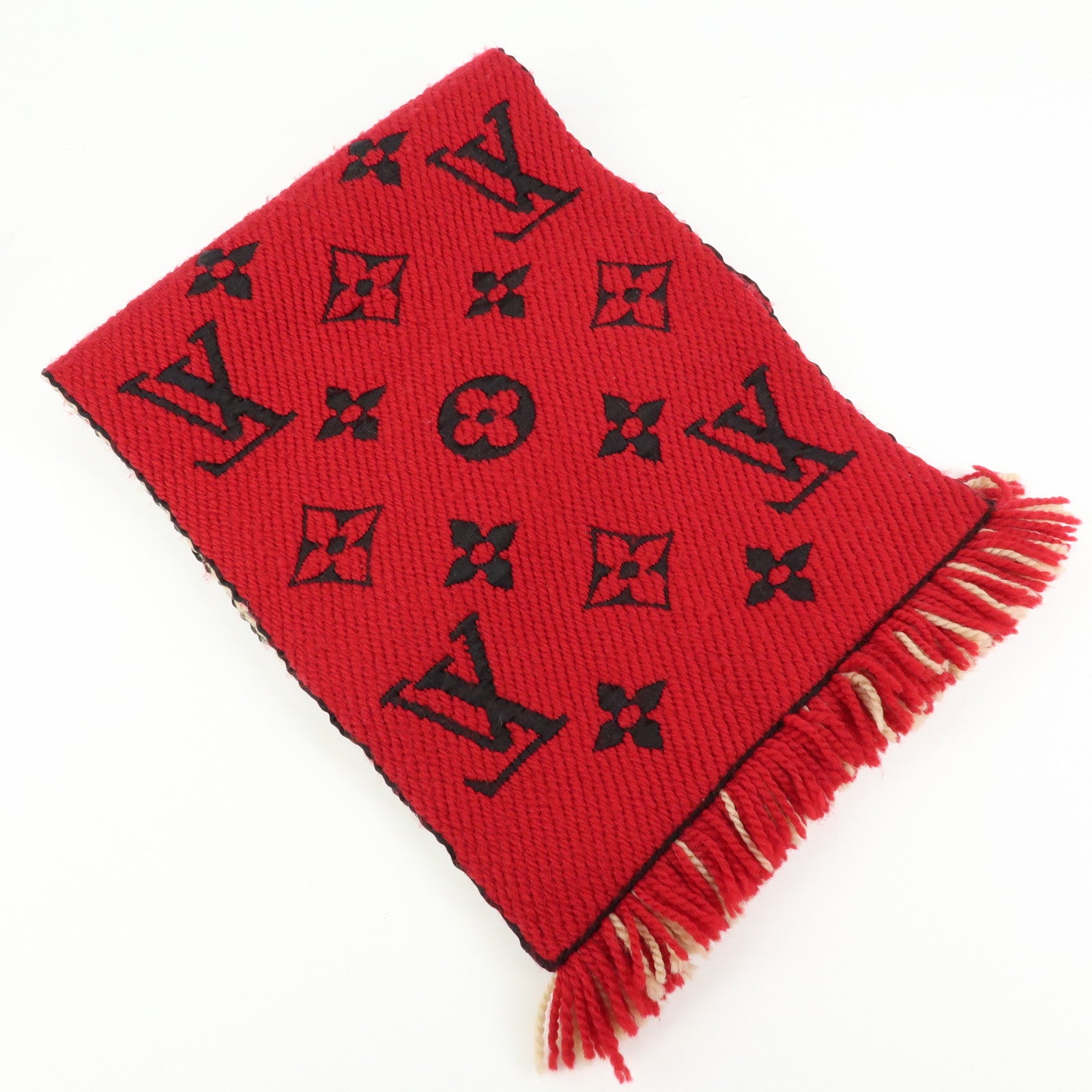 Louis Vuitton Monogram Echarpe Logomania Scarf Beige Red M73886