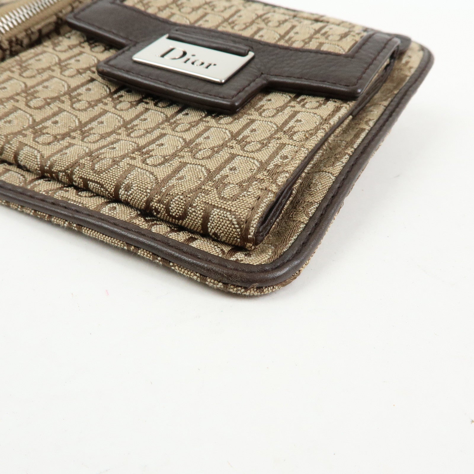 Christian Dior Trotter Street Chic Canvas Leather Waist Bag Brown