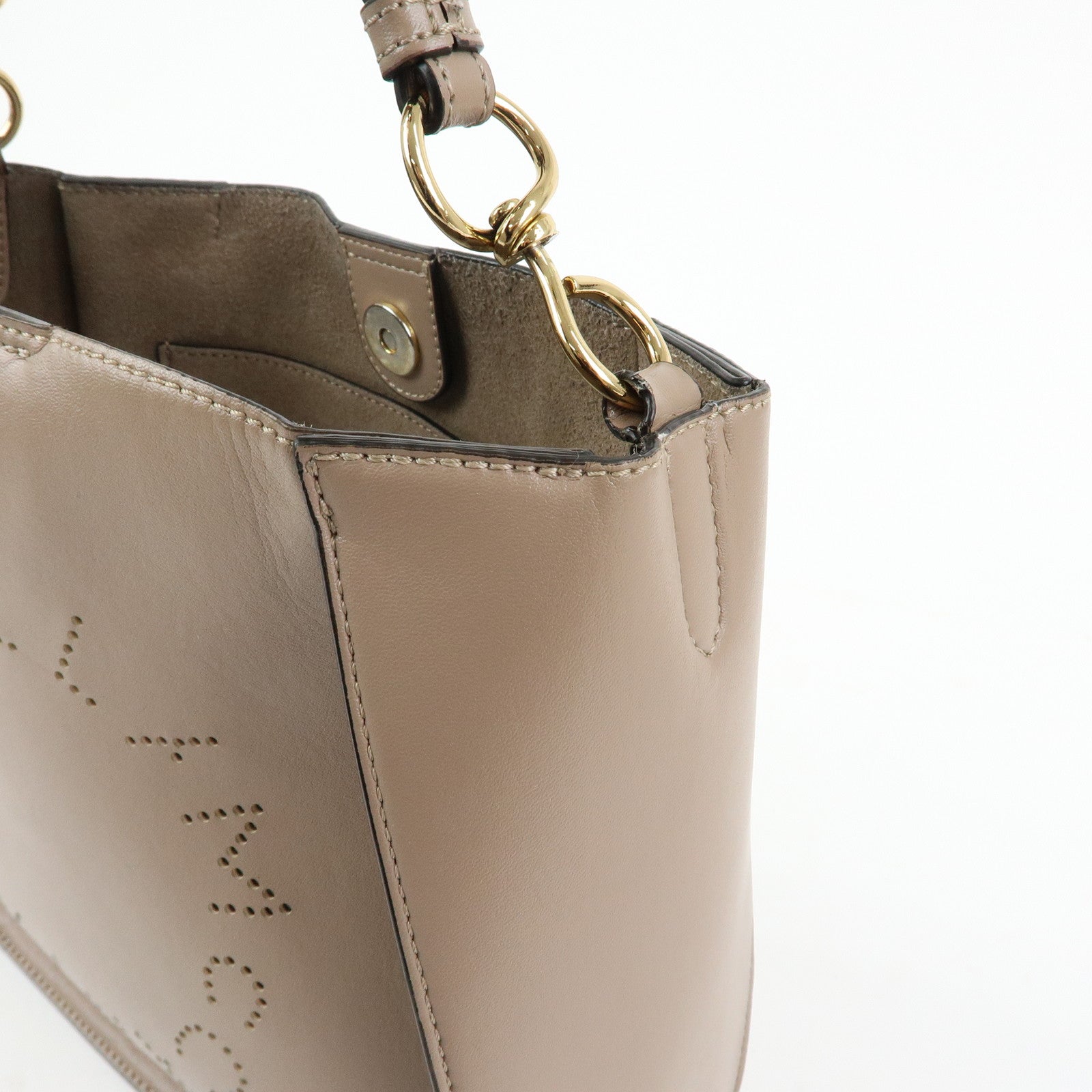 STELLA MCCARTNEY Faux Leather Shoulder Bag Crossbody Bag Beige