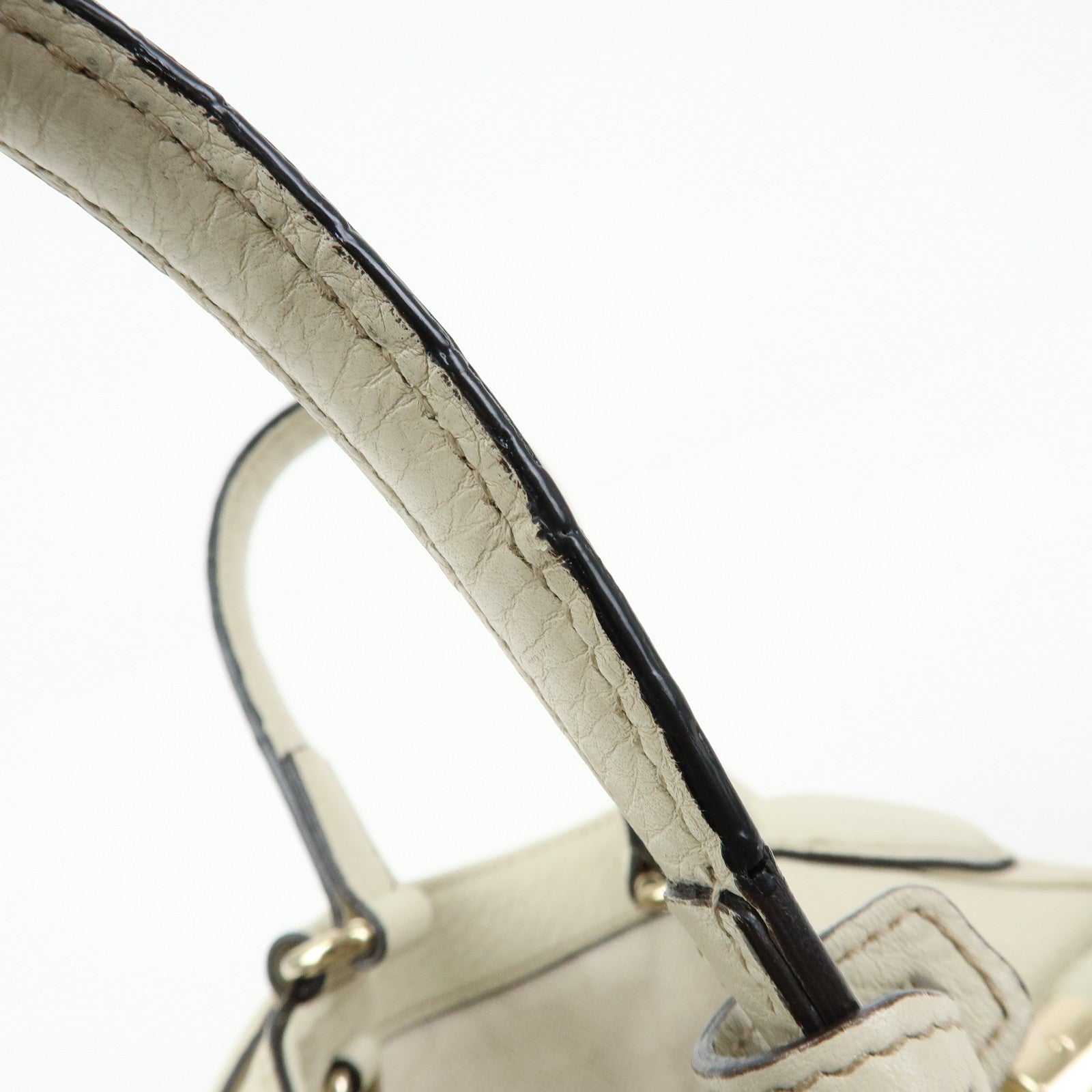 GUCCI SOHO Interlocking G Calf Leather 2Way Hand Bag Ivory 336751