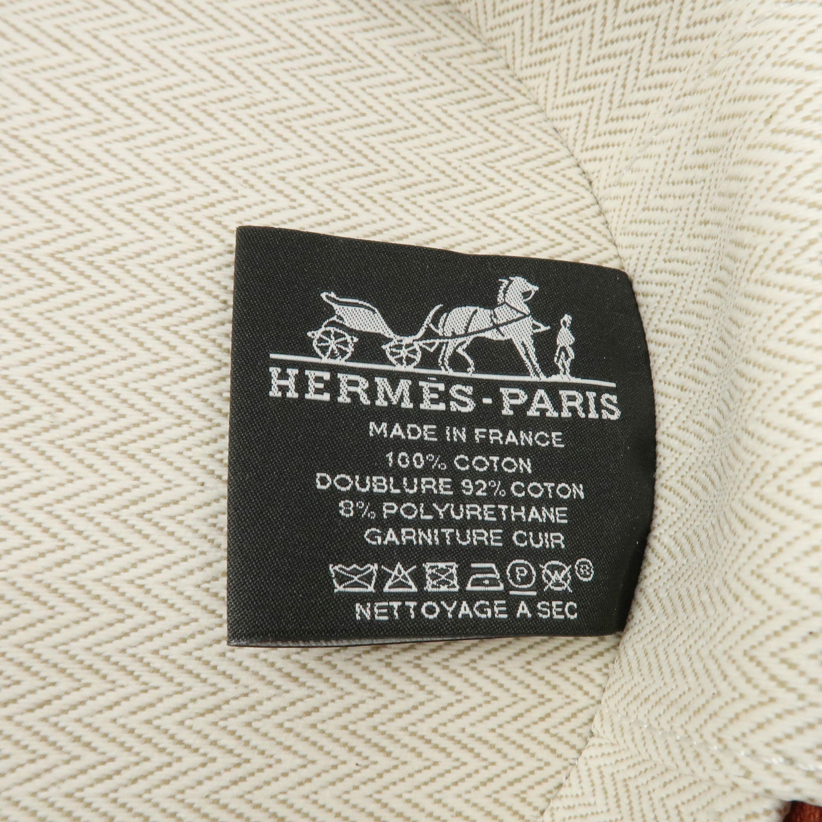 HERMES Evasion Cotton 100％ Leather Cosmetic Makeup Pouch Vermilion