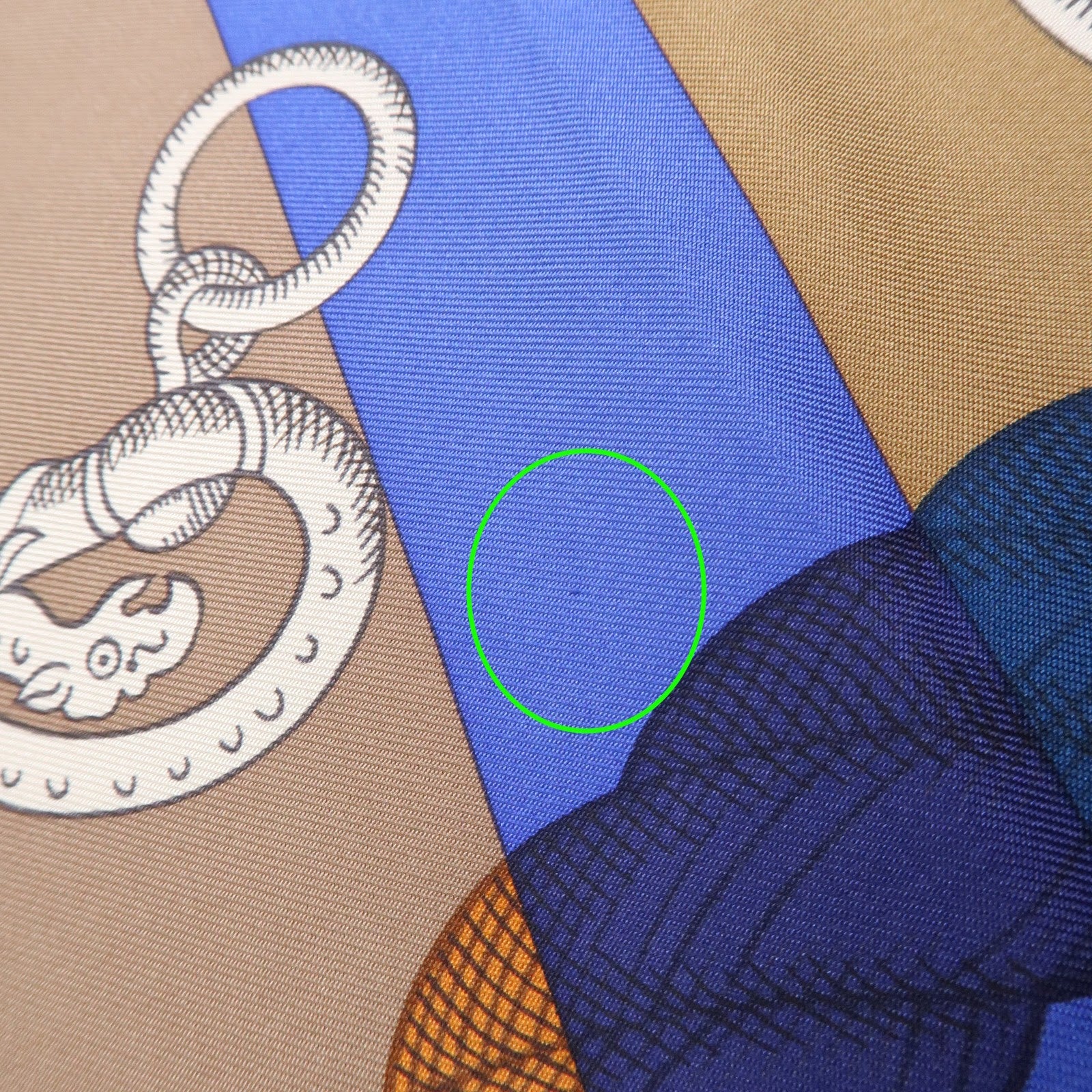 HERMES Carre 90 Silk 100% Scarf DELLA CAVALLERIA Blue Brown