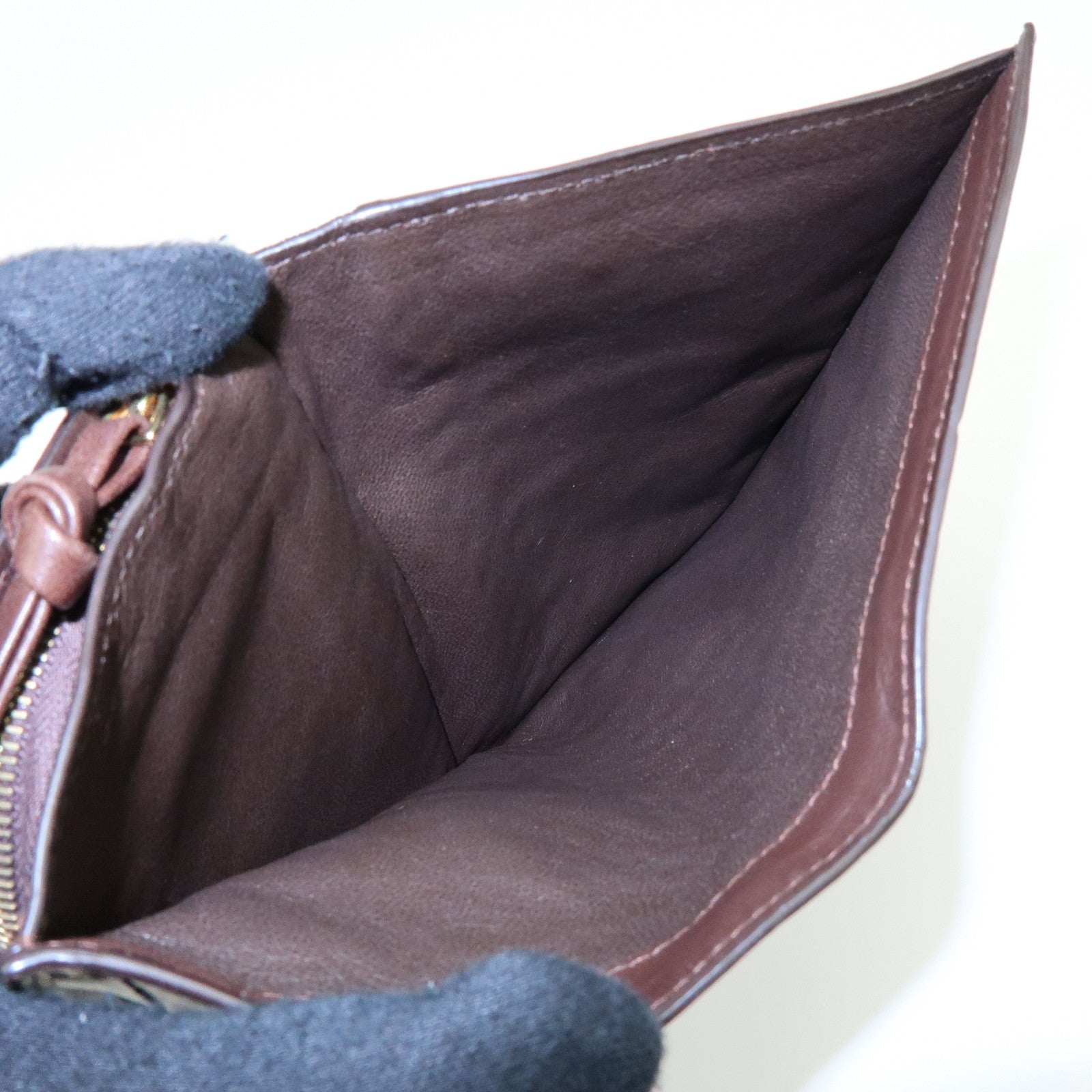 BOTTEGA VENETA Intrecciato Leather Bi-fold Long Wallet Brown 114074