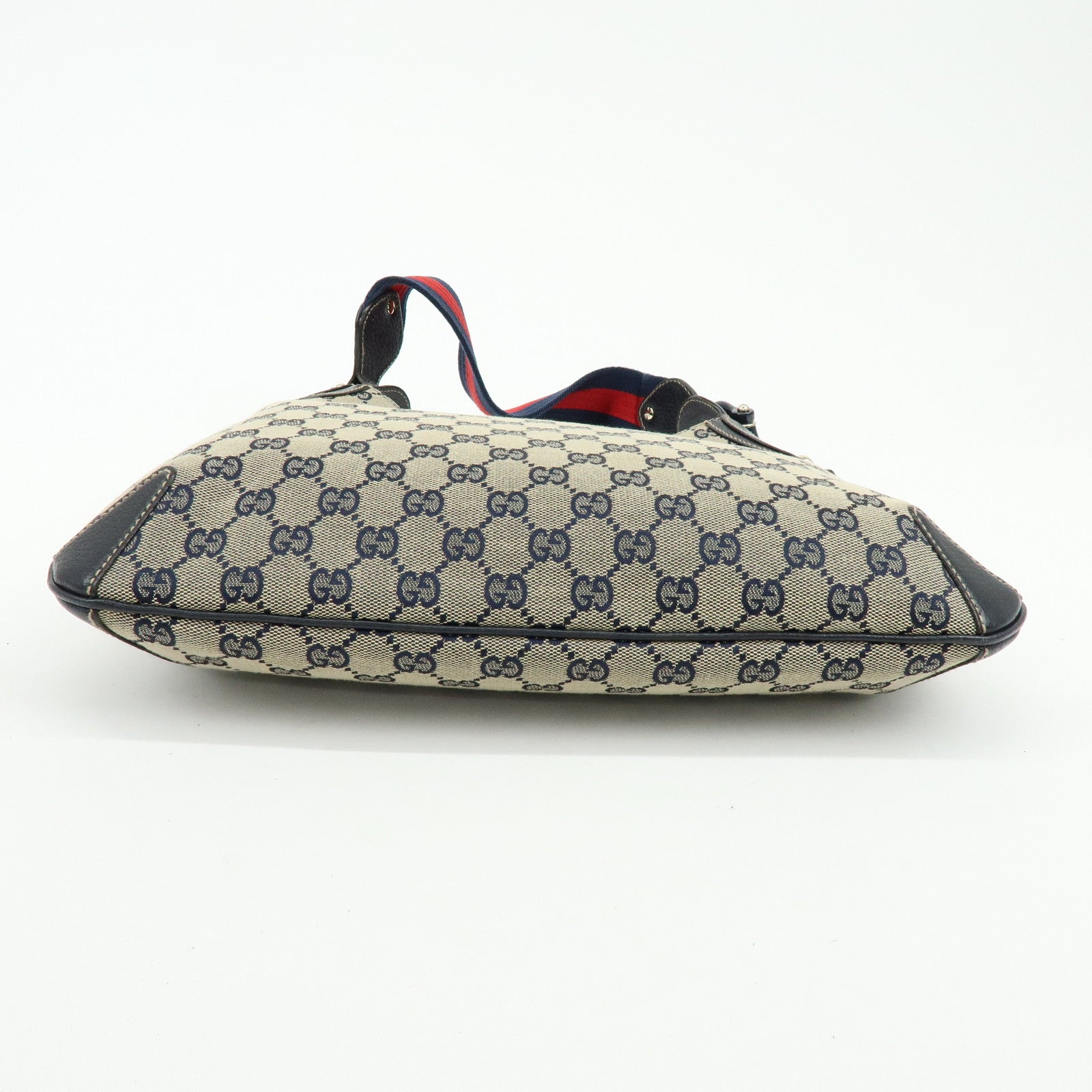 GUCCI Horsebit Sherry GG Canvas Leather Shoulder Bag Beige 145826