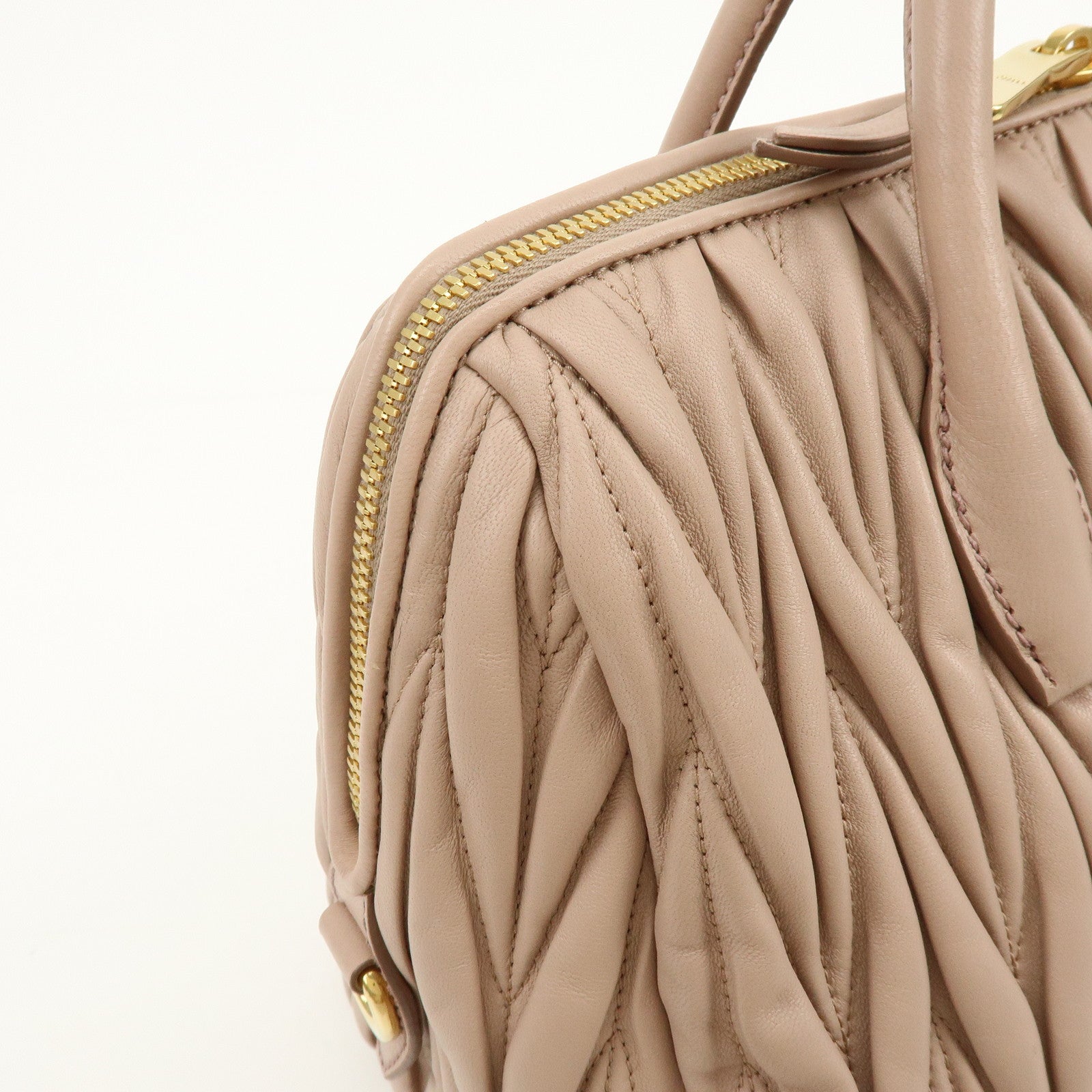 MIU MIU Matelasse Nappa Leather 2Way Hand Shoulder Bag Pink RLN059