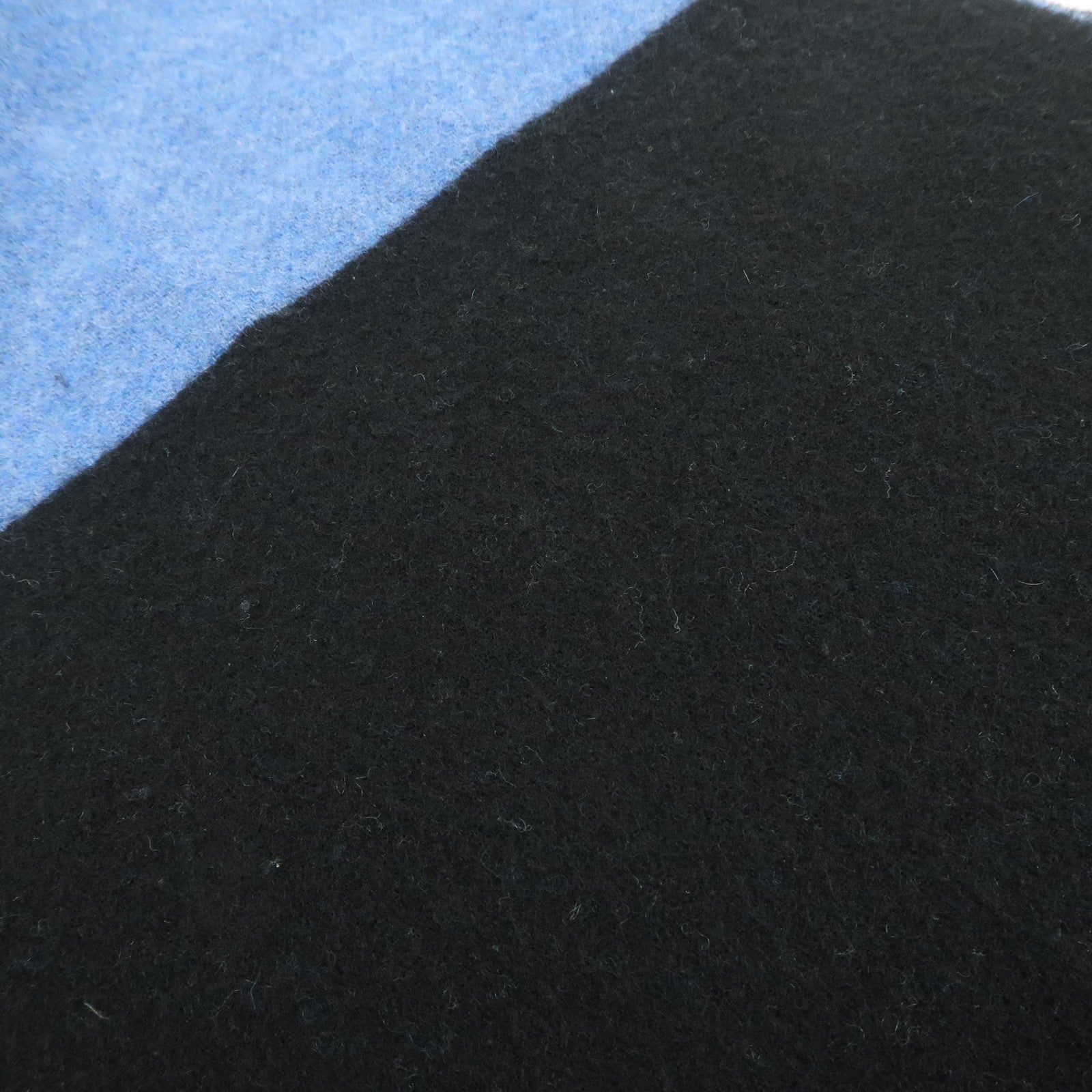 HERMES Cashmere 100% Scarf Blue Black