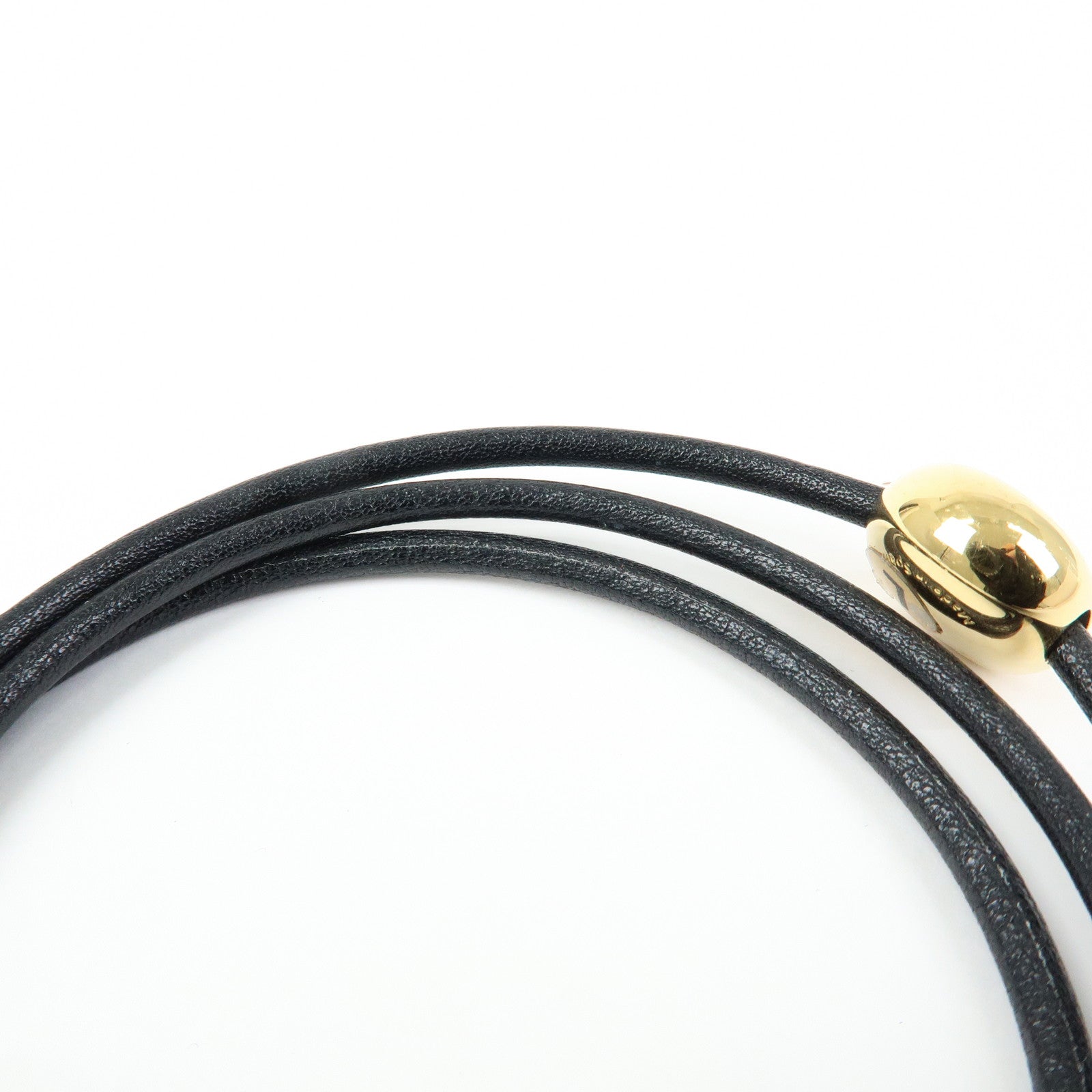 LOEWE Anagram Leather Pebble Bracelet Black