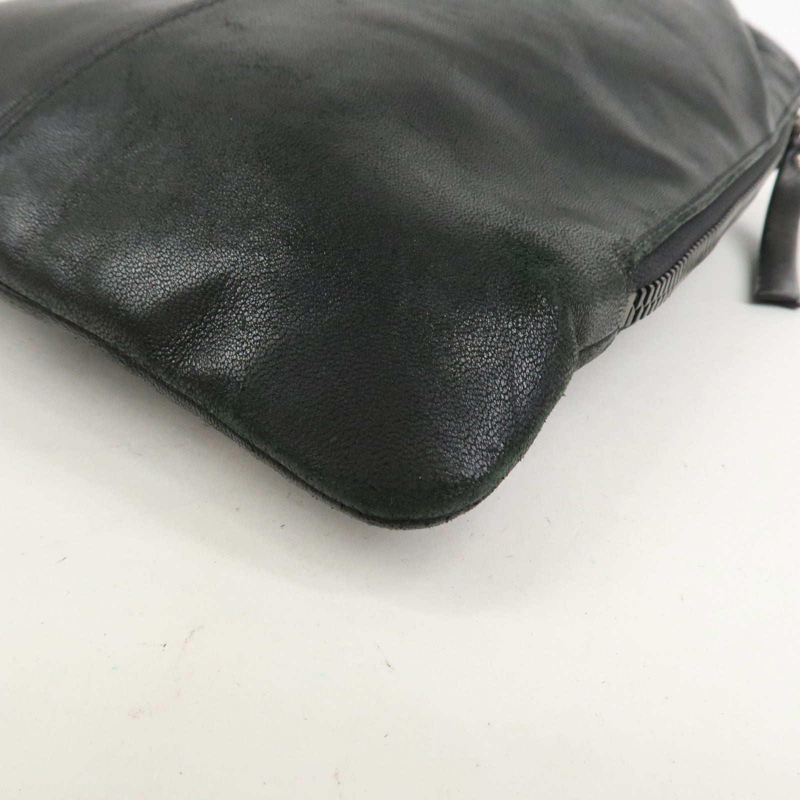 JIMMY CHOO Star Studs Leather Shoulder Bag Hand Bag Black