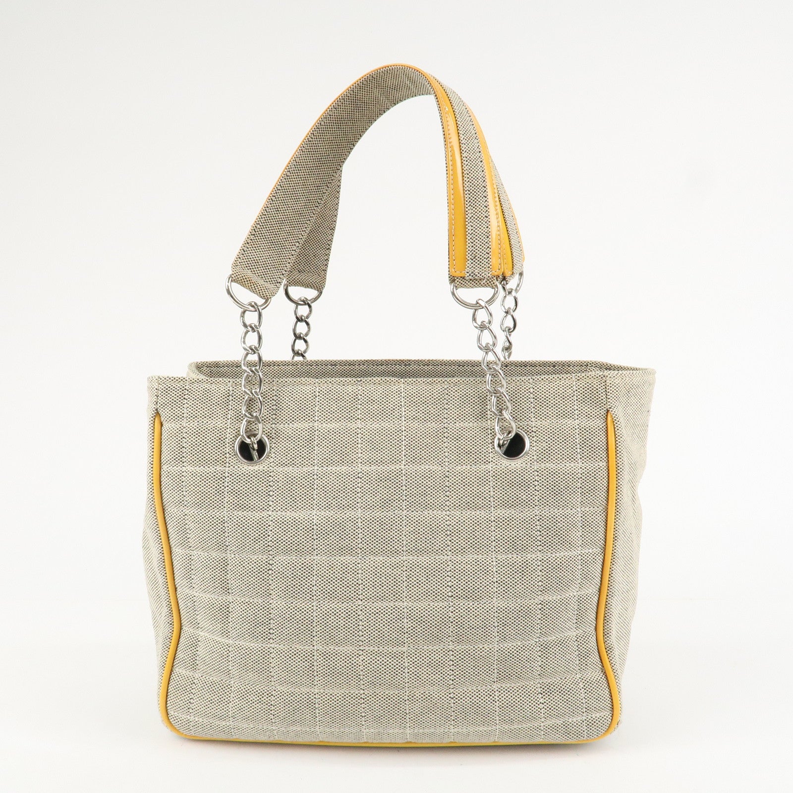 CHANEL Camelia No.5 Chocolate Bar Chain Shoulder Bag A31573 Used