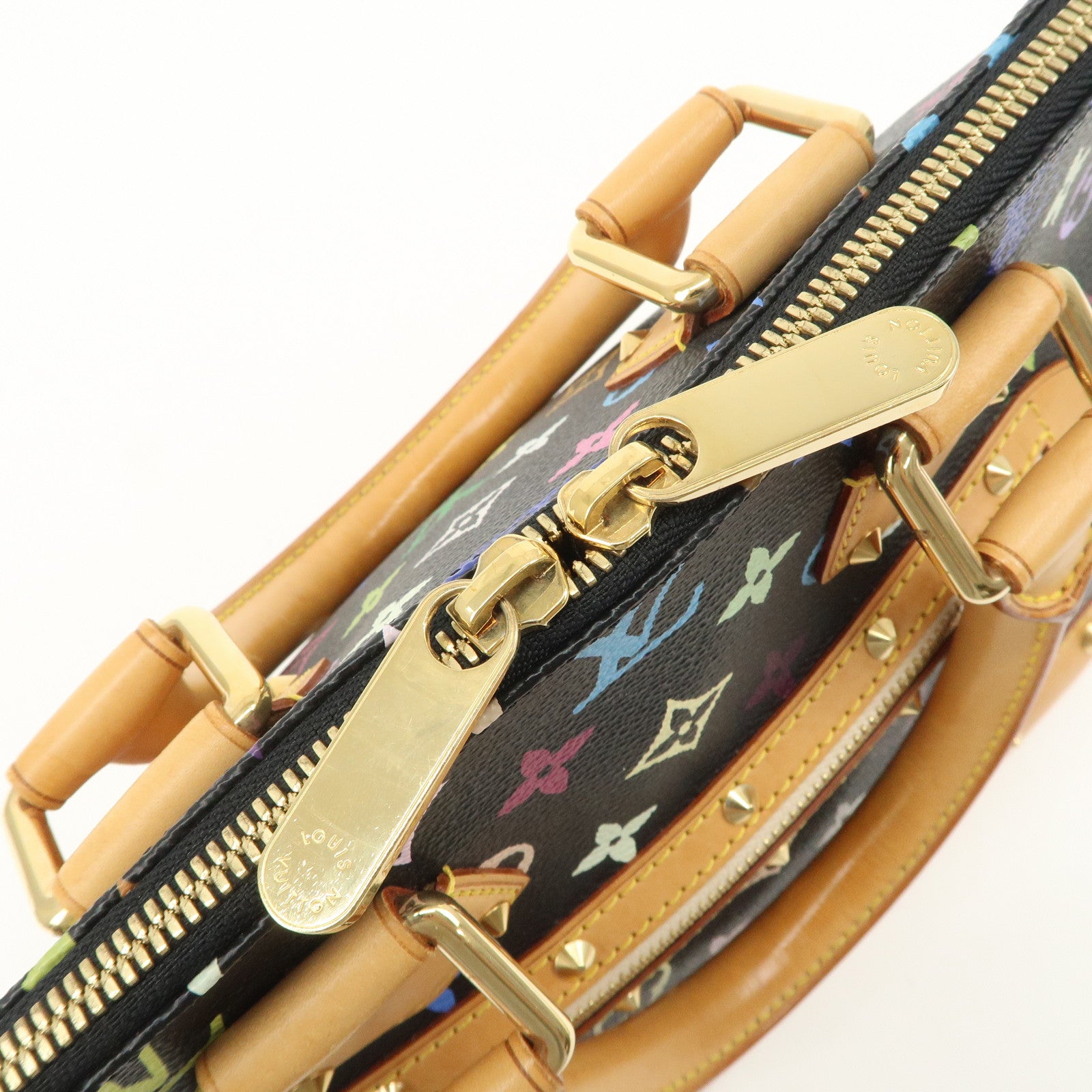 Louis Vuitton Monogram Multicolor Alma Hand Bag Noir M92646