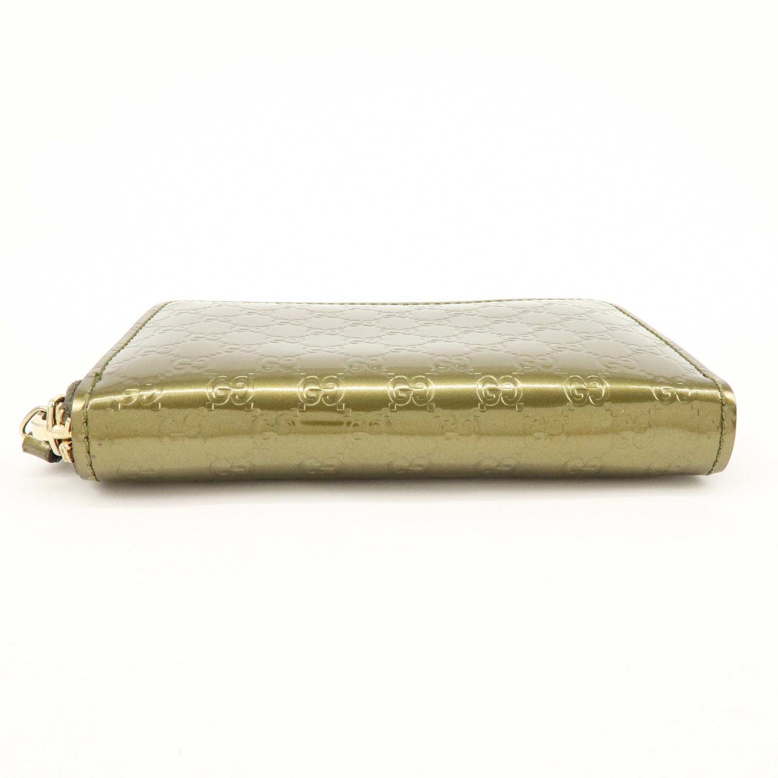 GUCCI Microguccissima Leather Round Zippy Coin Case Khaki 255452
