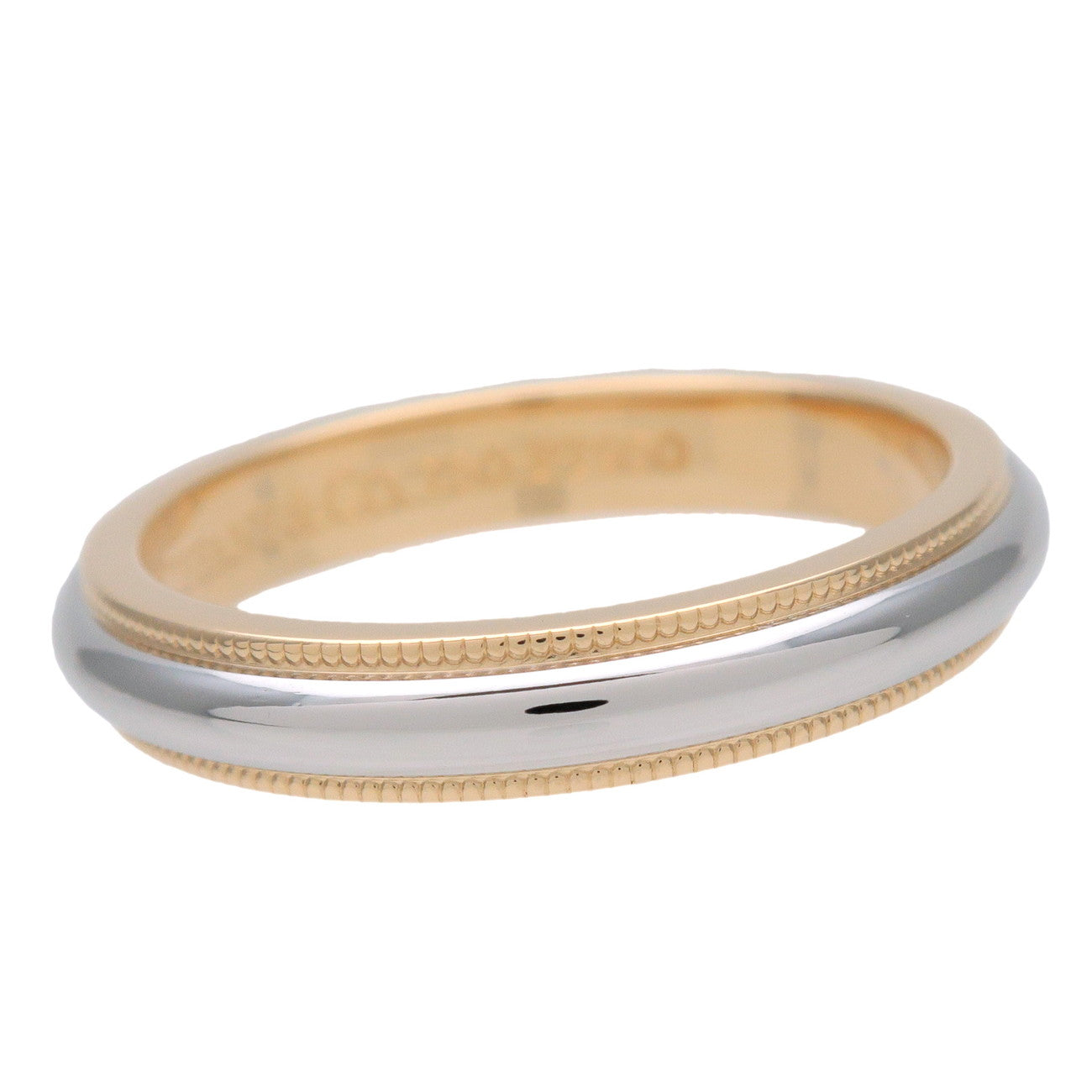 Tiffany & Co Milgrain Band Ring PT900 750YG Platinum Yellow Gold