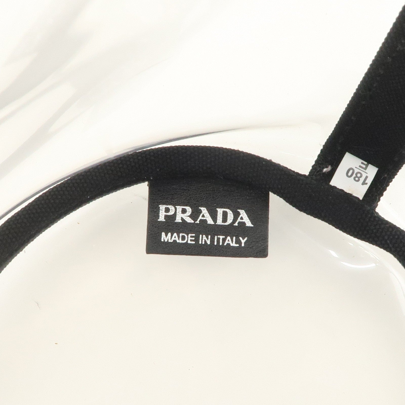 PRADA Canvas Vinyl Leather 2Way Hand Bag Clear Black 1BG187