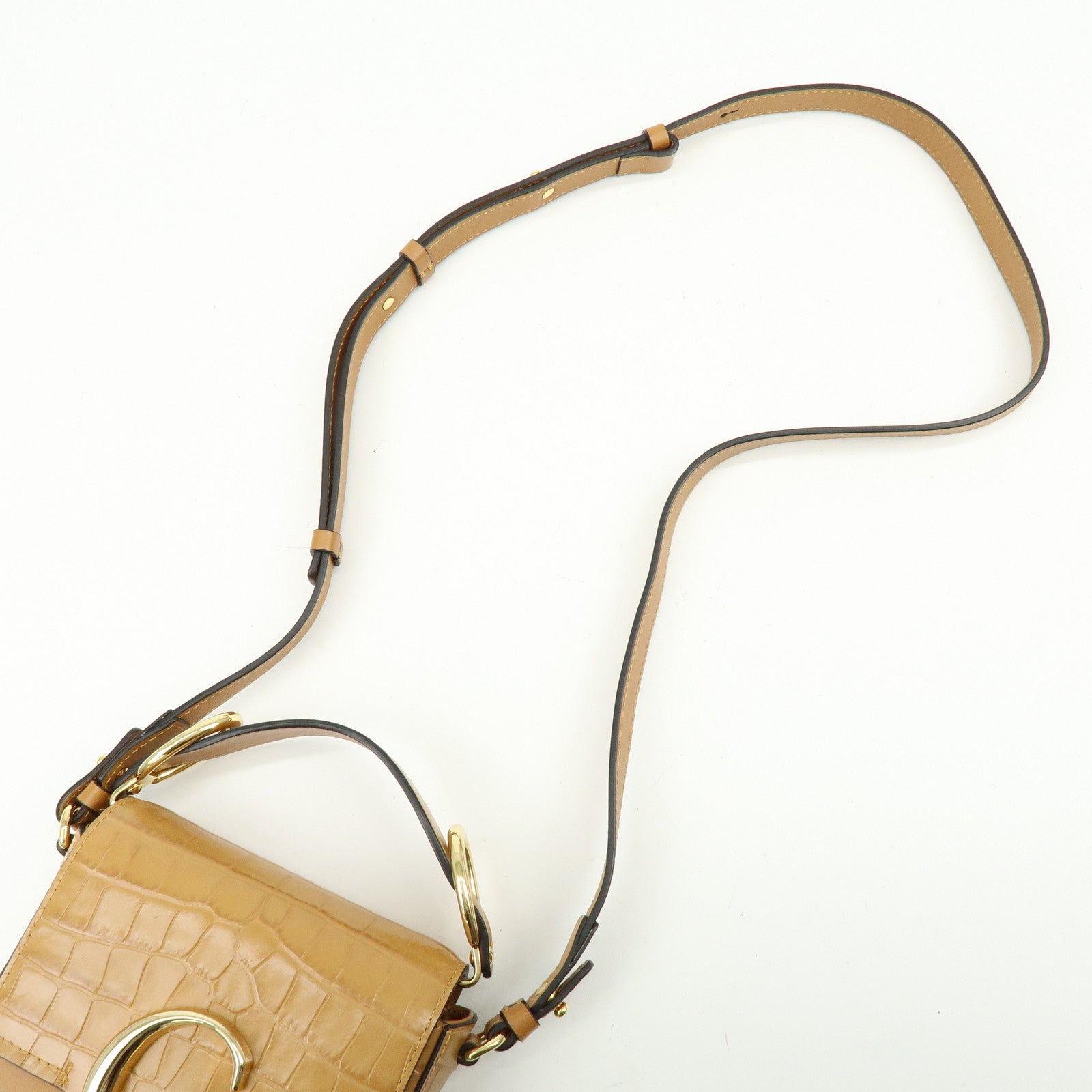 Chloe See By Chloe Embosssed Leather 2Way Bag Shoulder Bag Brown