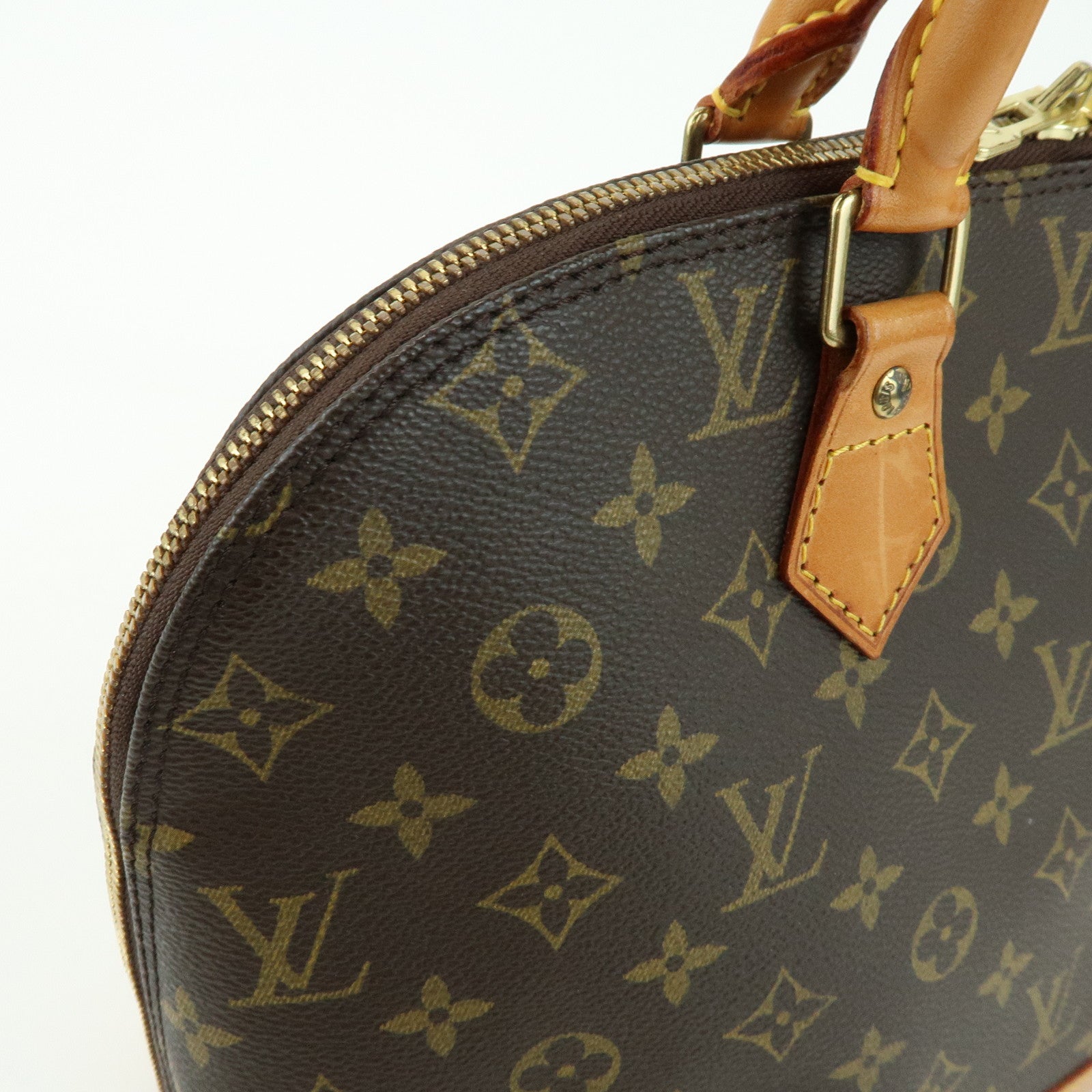 Louis Vuitton Monogram Alma PM Canvas Leather Hand Bag Brown M51130