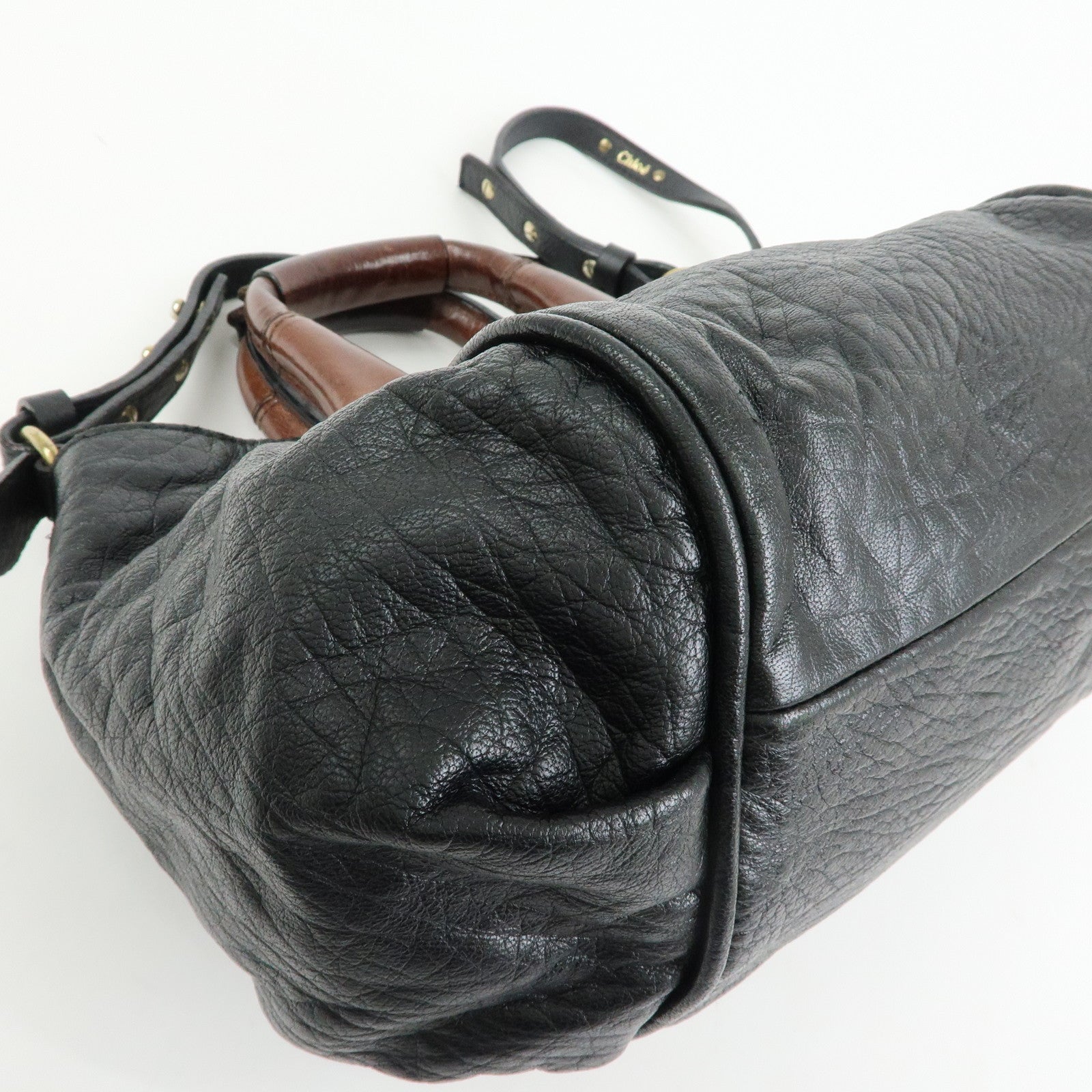 Chloe Etel Leather 2Way Bag Hand Bag Shoulder Bag Black