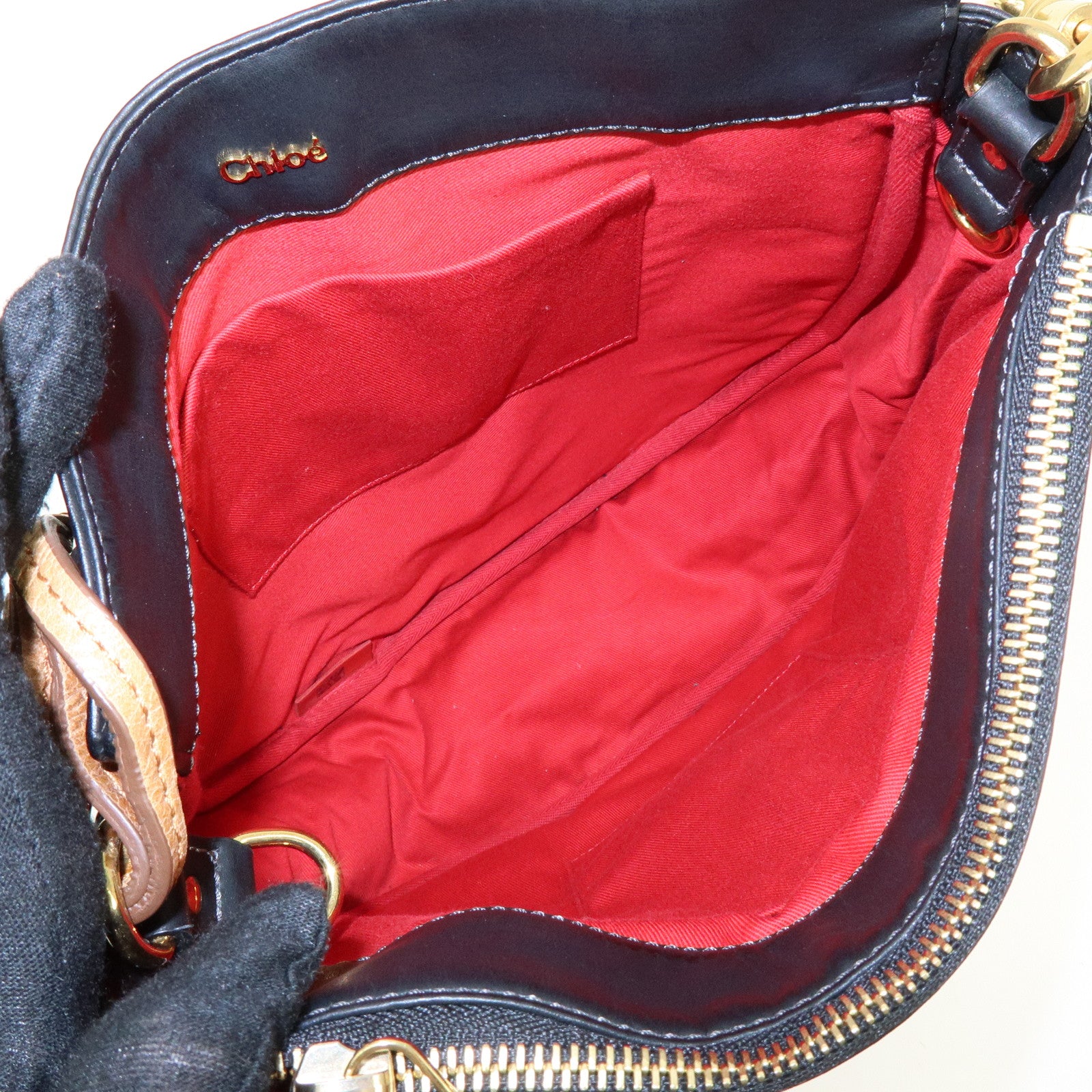 Chloe Eden Leather Tassel Shoulder Bag Crossbody Bag Black
