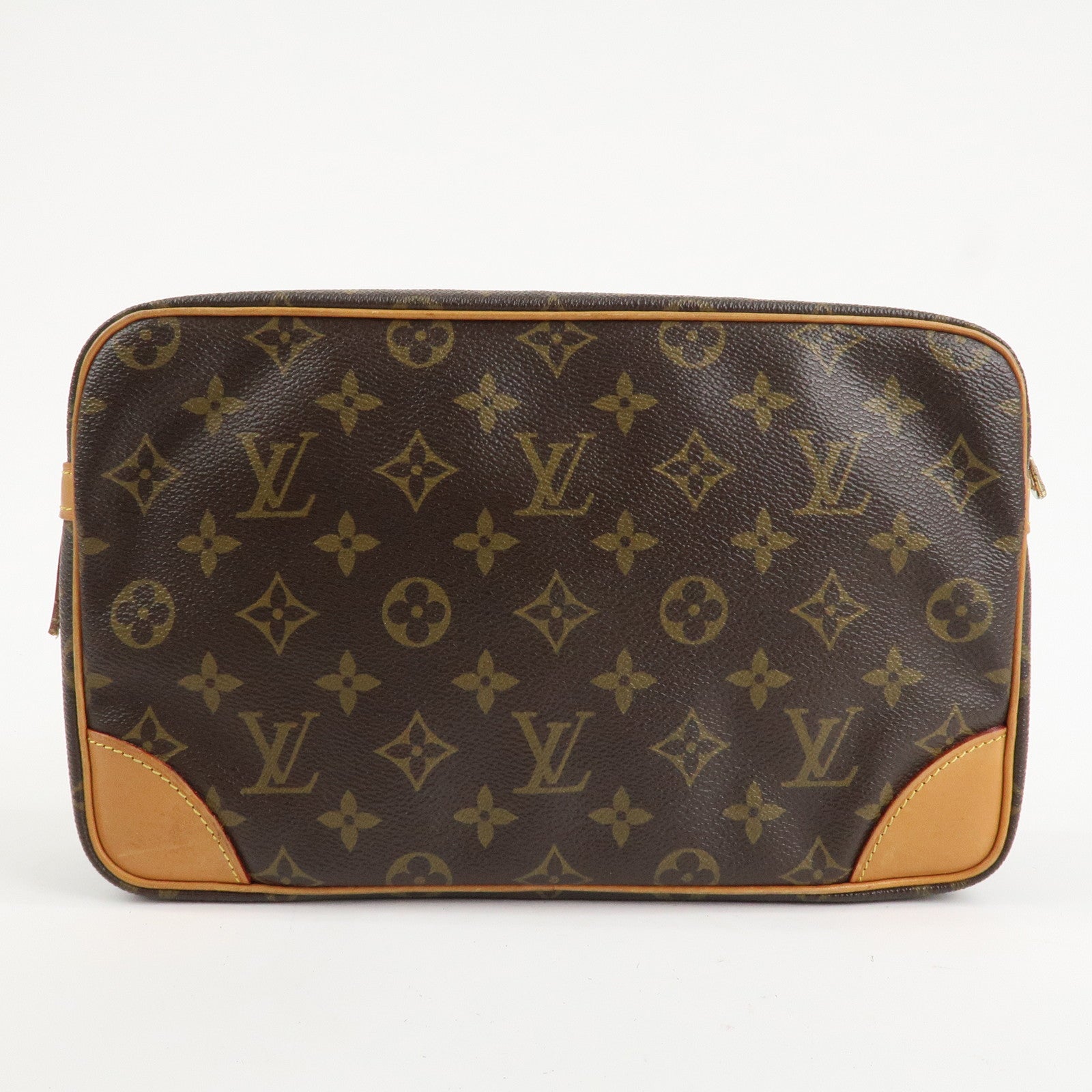 Louis Vuitton Monogram Compiegne 28 Pouch Clutch Bag Brown M51845 Used