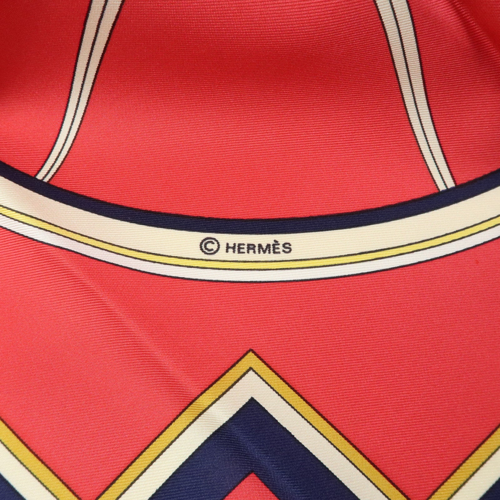 HERMES Carre 90 Silk 100% Scarf WASHINGTON’S CARRIAGE Red Navy