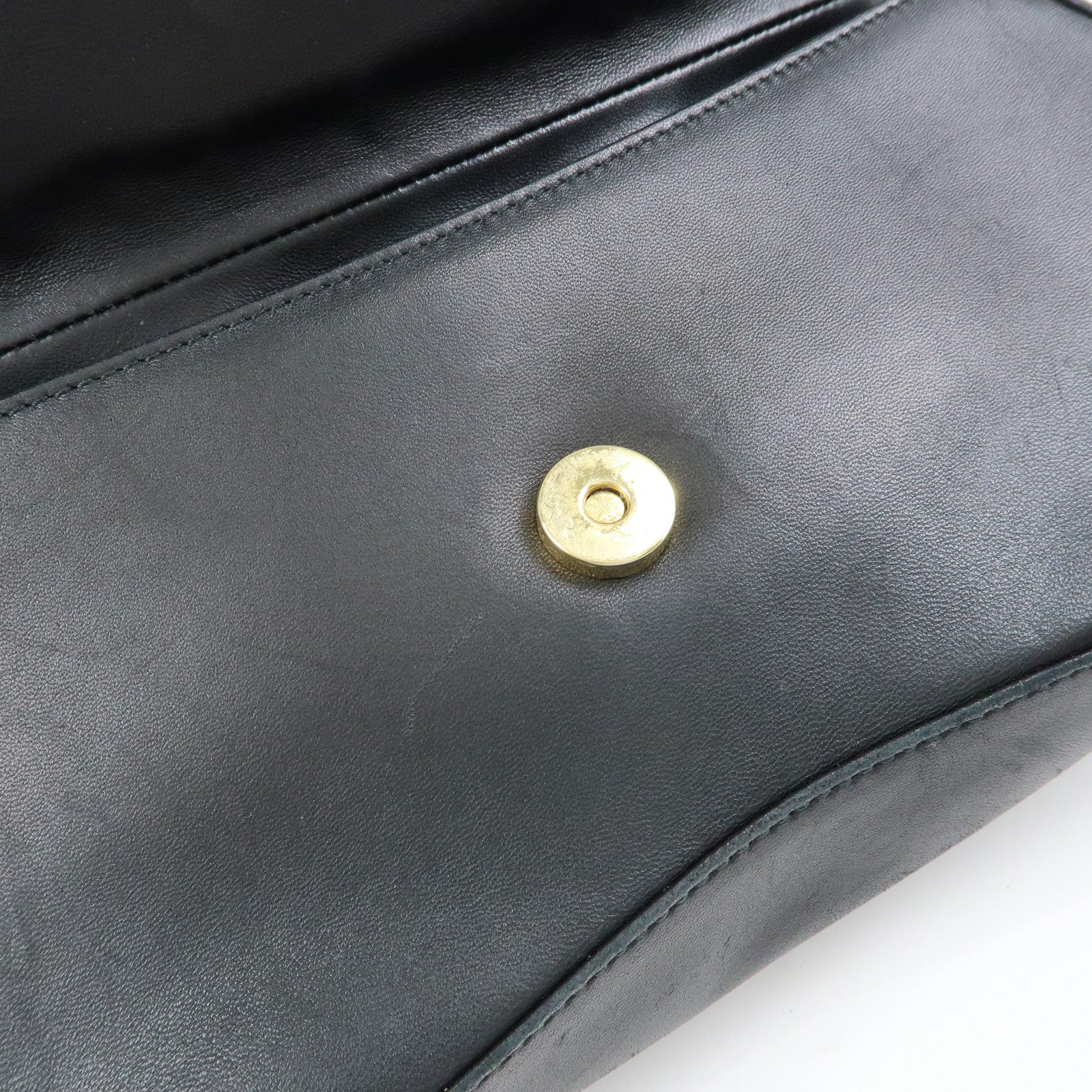 Christian Dior Cannage Leather Chain Shoulder Bag Clutch Bag Black