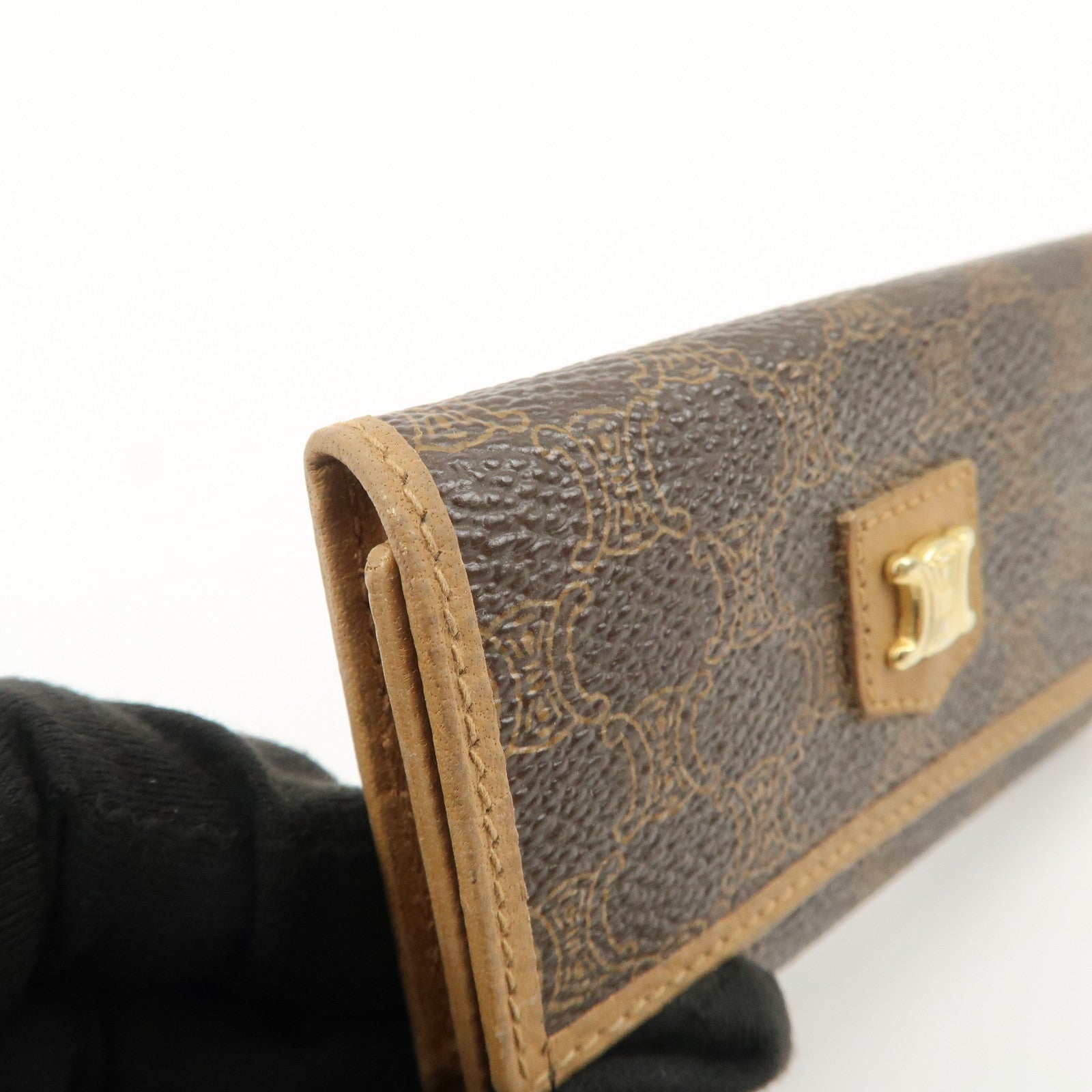 CELINE Macadam Set of 2 Sunglasses Case Key Case Brown