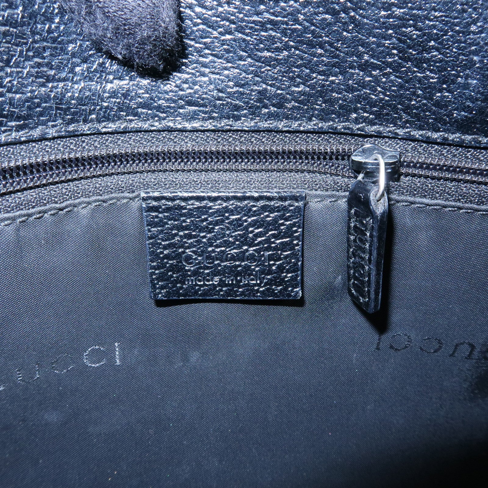GUCCI Jackie Leather Hand Bag Black 0021068
