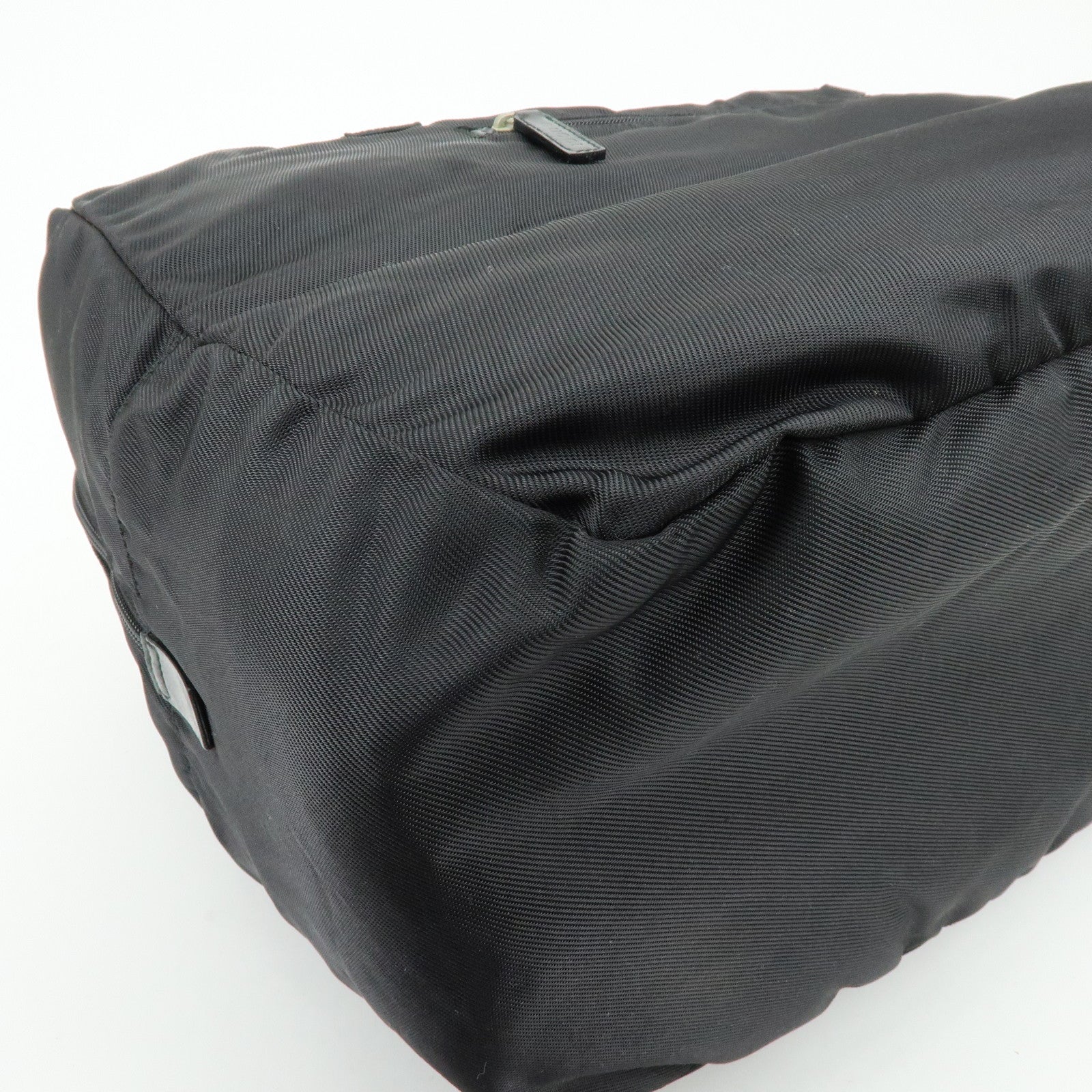 GUCCI Nylon Leather Boston Bag Shoulder Bag Black 012・0389・002058