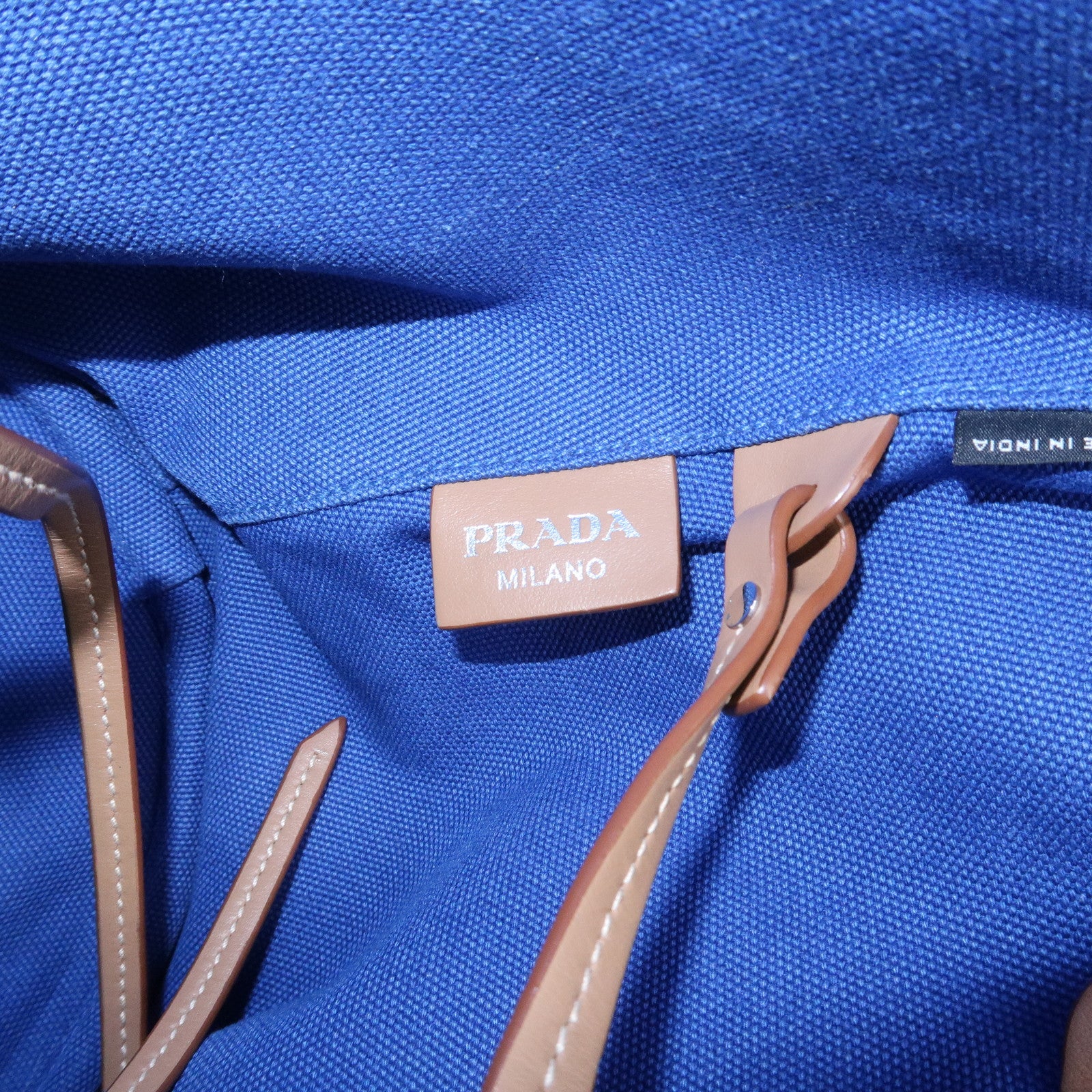 PRADA Canapa Canvas 2Way Bag Hand Bag Shoulder Bag Blue 1BG186