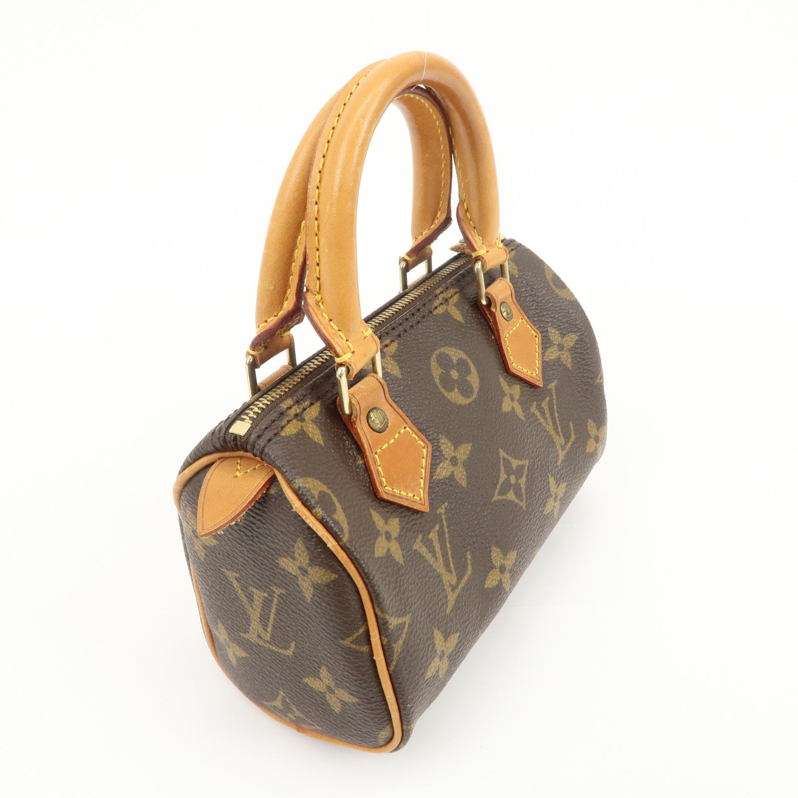 Louis Vuitton Monogram Mini Speedy Hand Bag Boston Bag Brown M41534