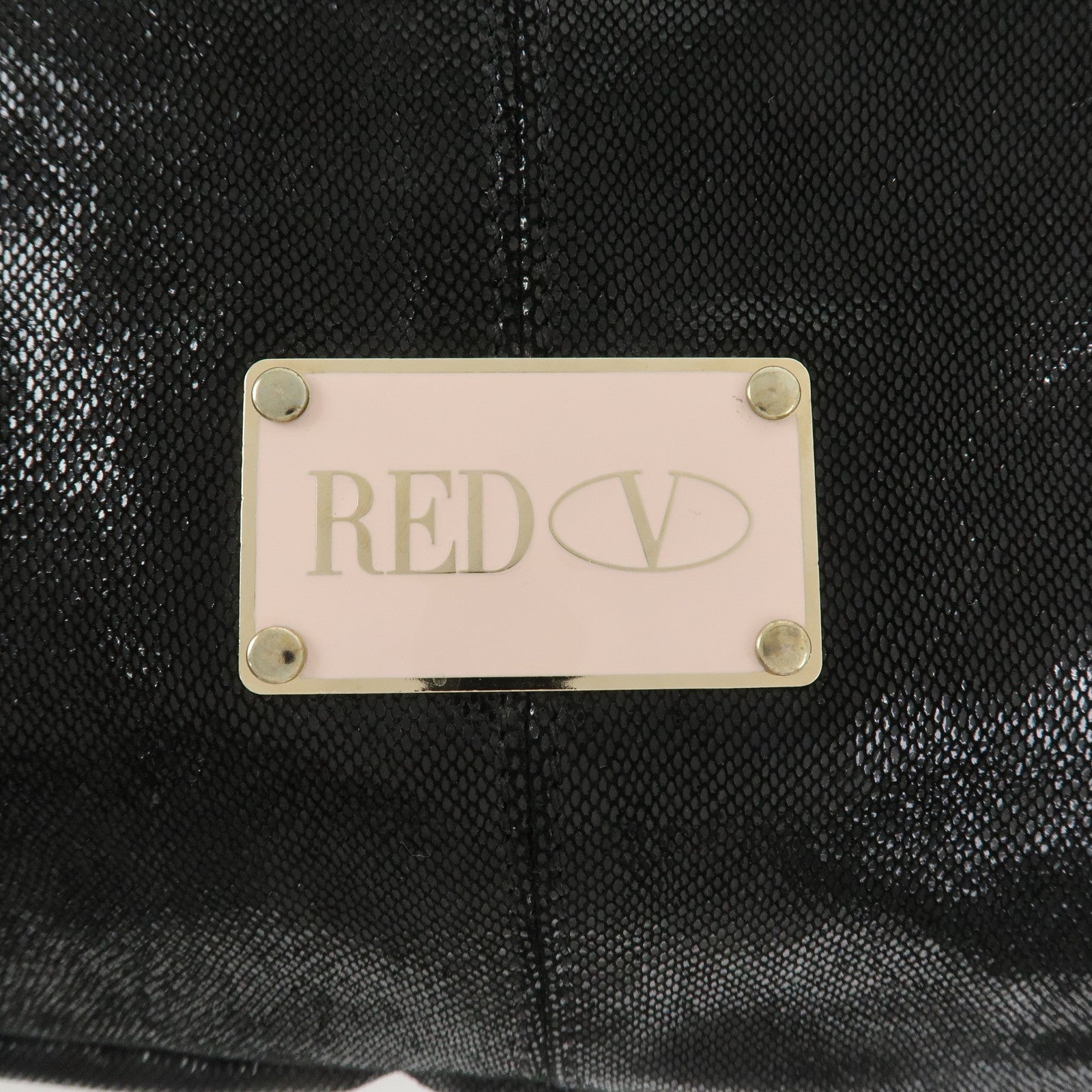 VALENTINO RED Valentino Leather Ribbon Tote Bag Shoulder Bag Black