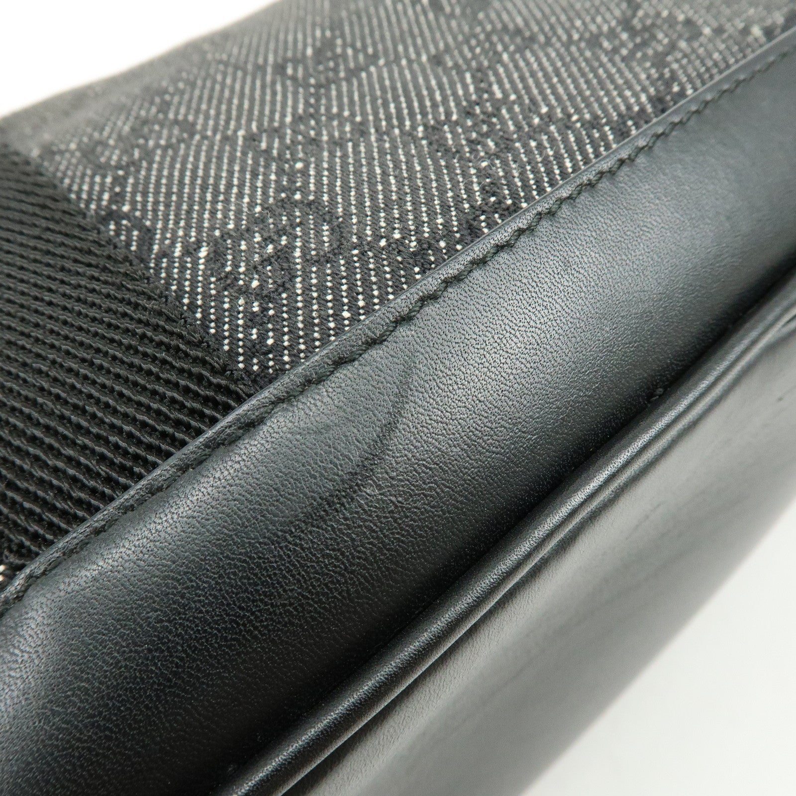 GUCCI GG Canvas Leather Hand Bag Boston Bag Black 92734