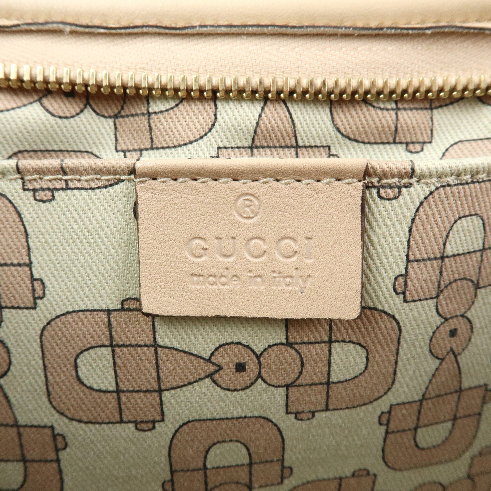 GUCCI Abbey Guccissima Leather Hand Bag Shoulder Bag Beige 130939