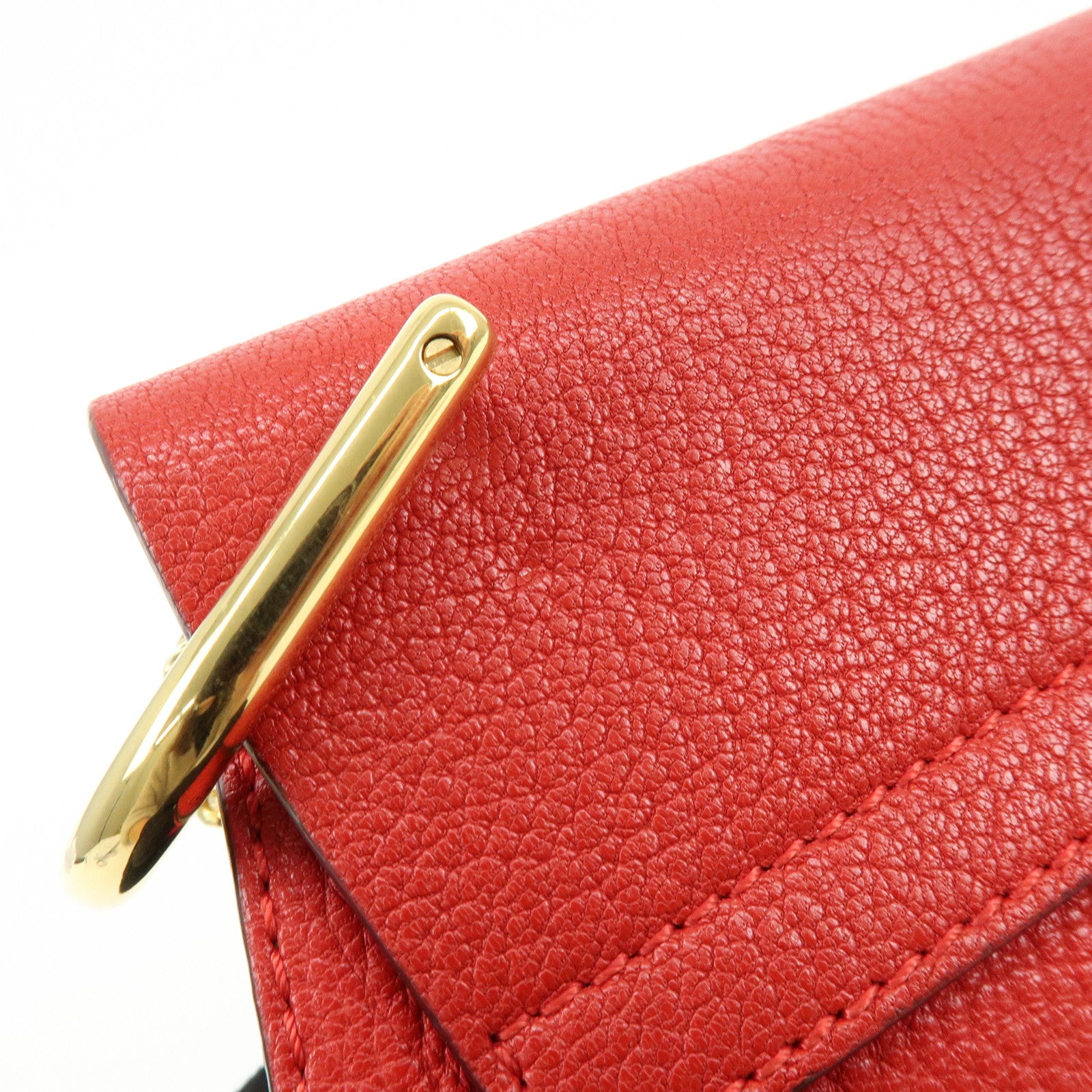 Chloe Drew Leather Chain Shoulder Bag Crossbody Bag Red