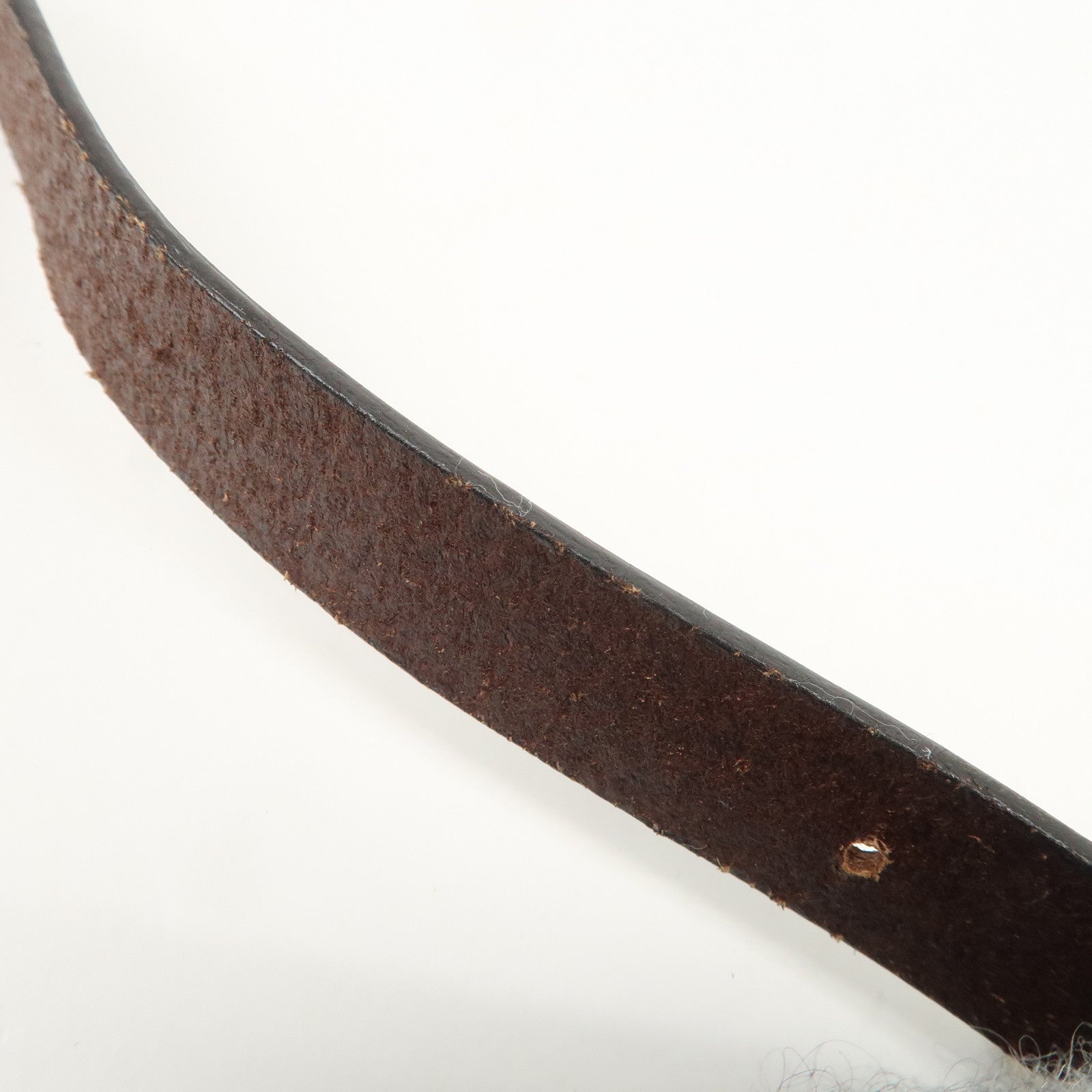 FENDI Mamma Baguette Wool Leather Shoulder Bag Brown Gray 26424